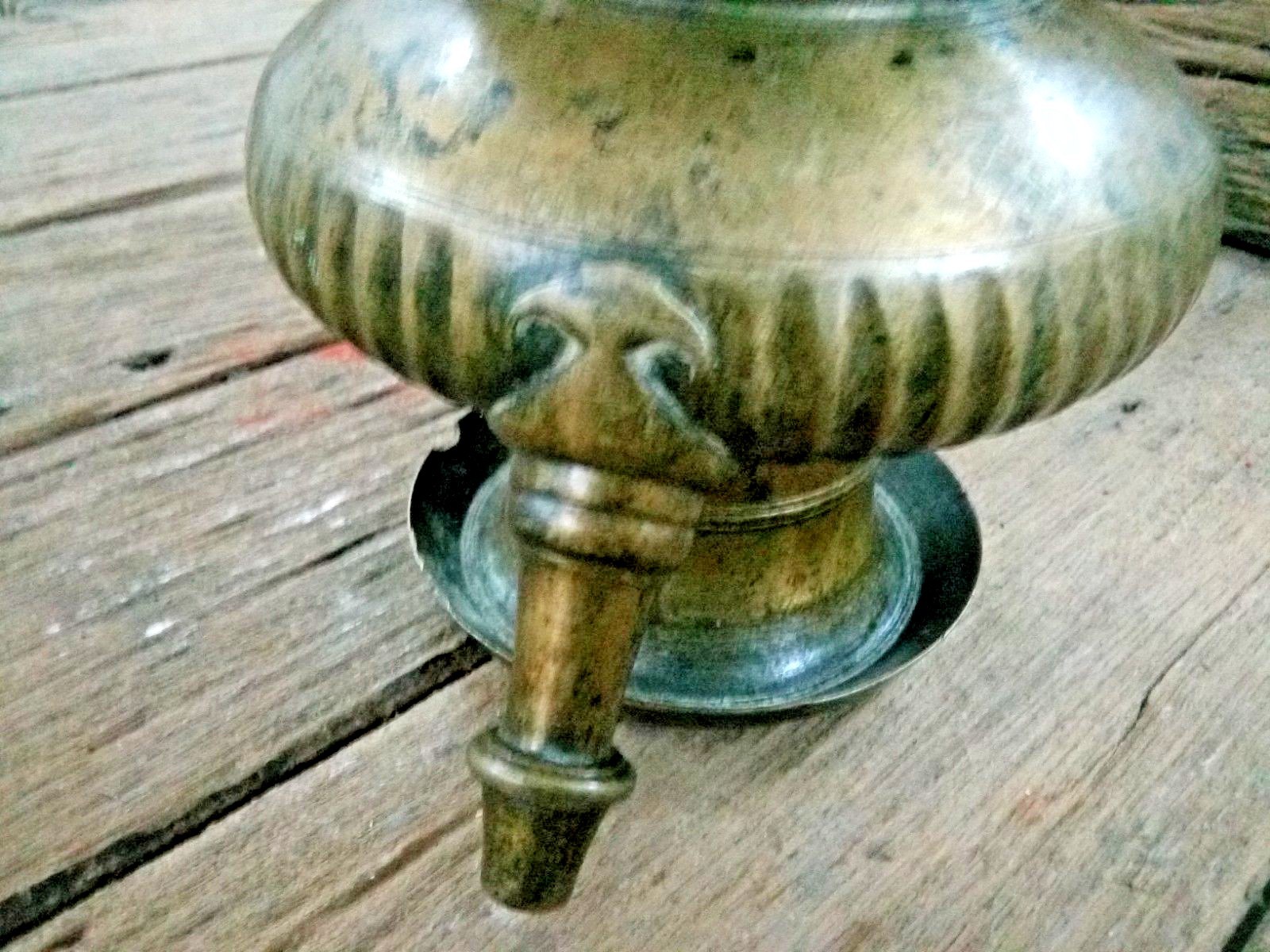 Old antique Solid Fine Brass Unique Ritual Holy Water Pot /Ewer