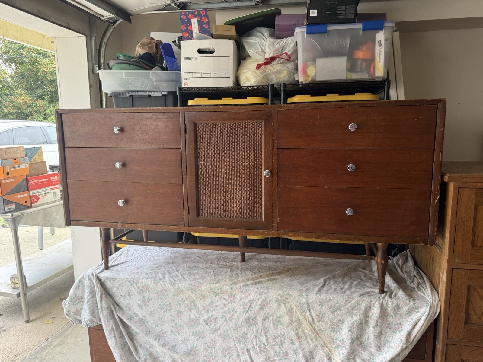 Mid-Century Modern Lowboy Walnut Dresser by Harmony House