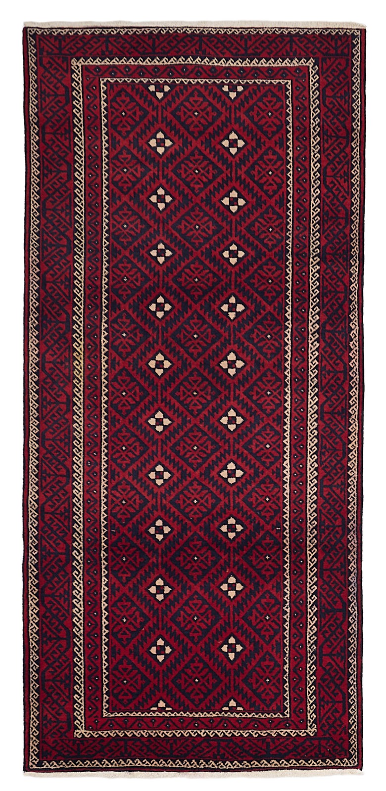 Vintage Hand-Knotted Area Rug 4’4″ x 9’7″ Traditional Wool Carpet