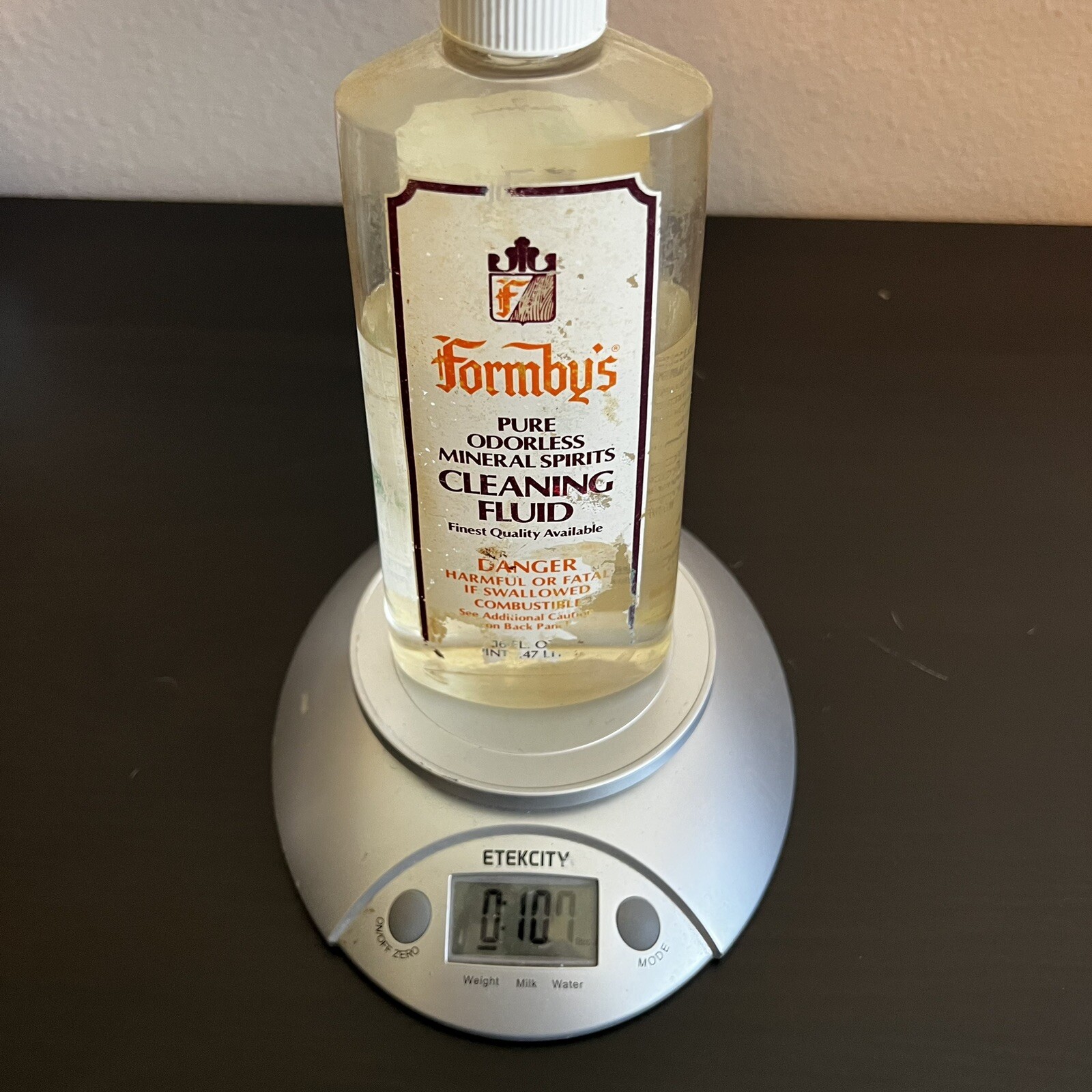 Formby’s Cleaning Fluid Mineral Spirits Pure Odorless 16 Oz. 60% Full