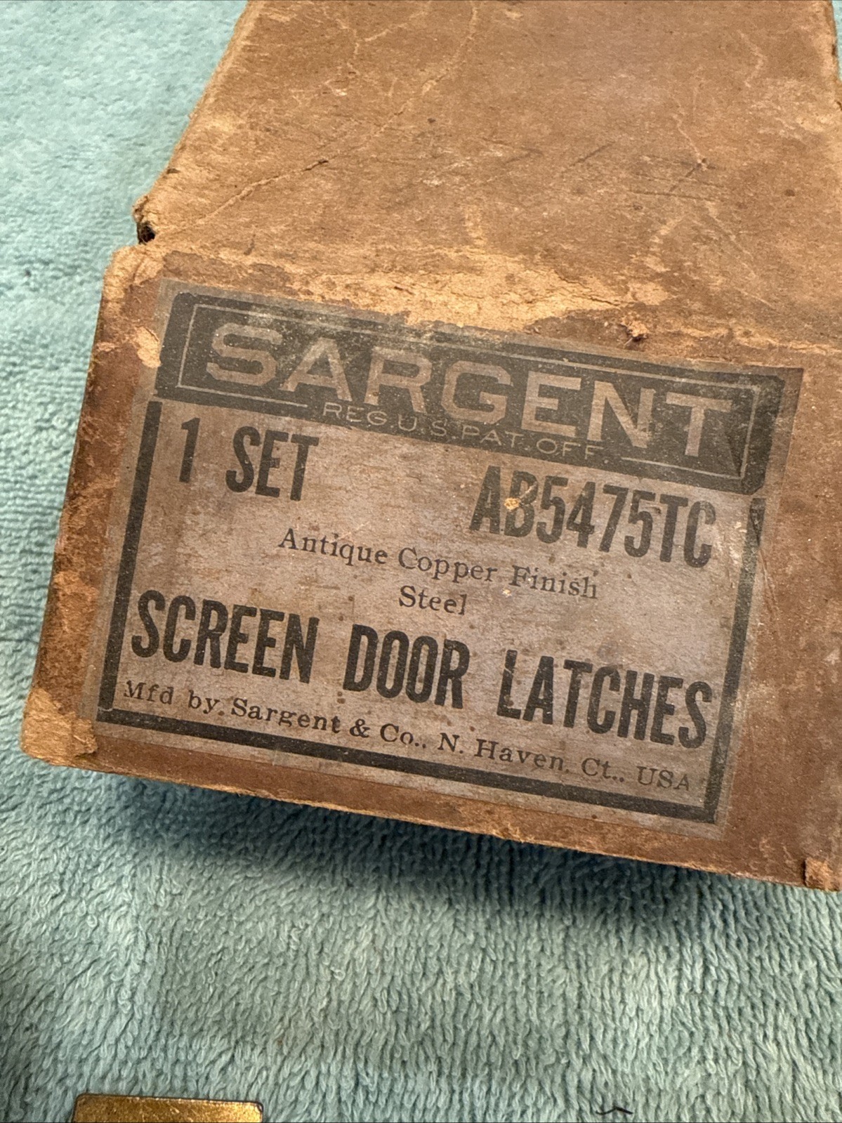 Vintage SARGENT SCREEN DOOR Lock? Original Box? Brass Color 2 Skeleton Keys NEW