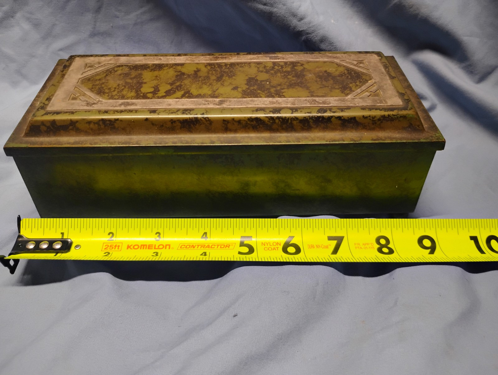 Art Nouveau Heintz Arts & Crafts Sterling Silver on Bronze Humidor Cigar