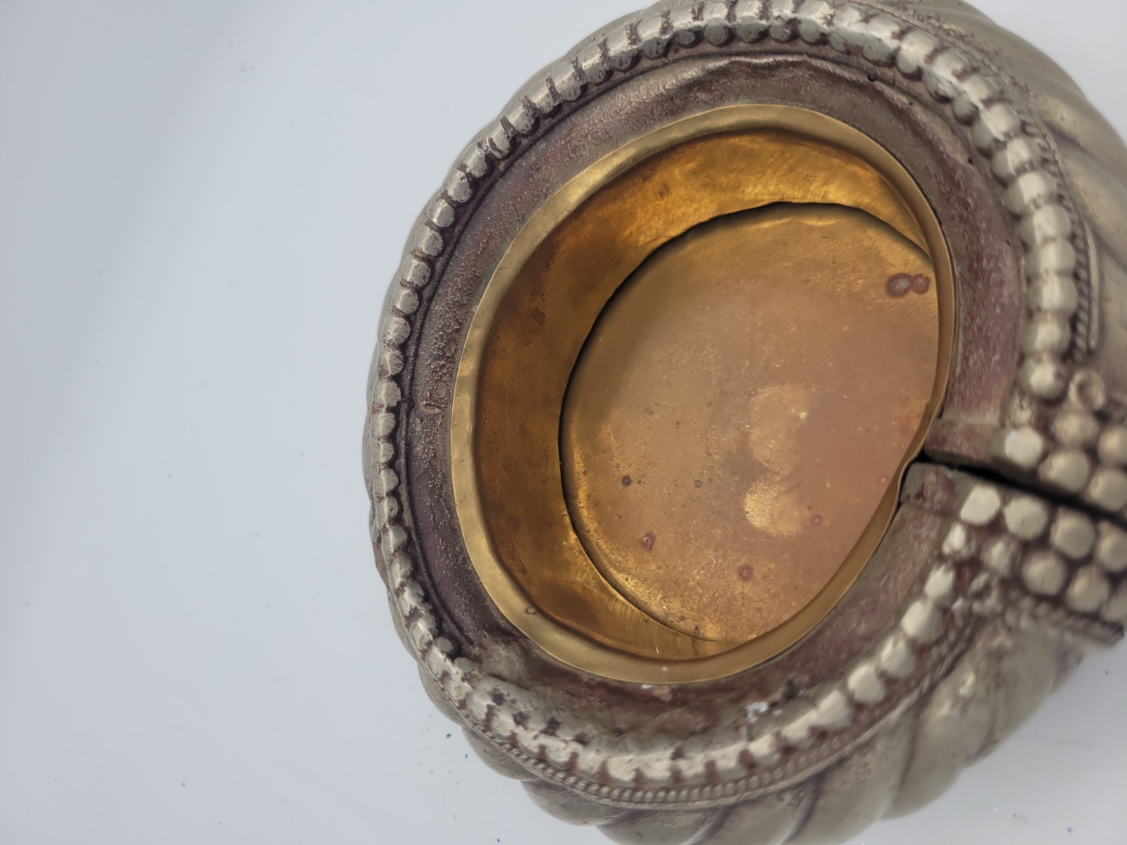 Antique Madhya Pradesh Omani slave cuff anklet manilla silver brass bowl Ashtray