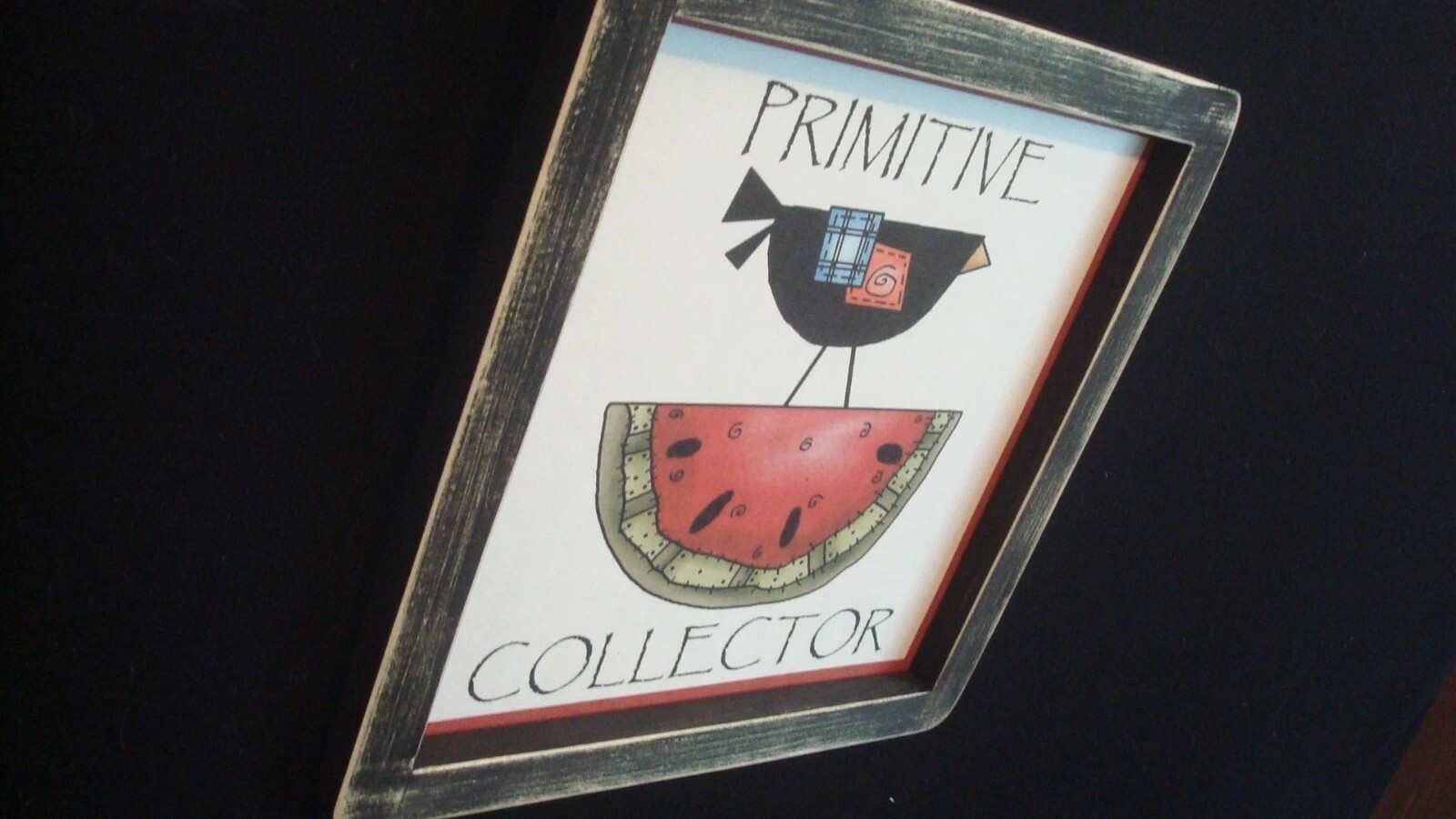 Primitive Print **PRIMITIVE COLLECTOR with Crow** black frame 9 1/2″ x 9 1/2″