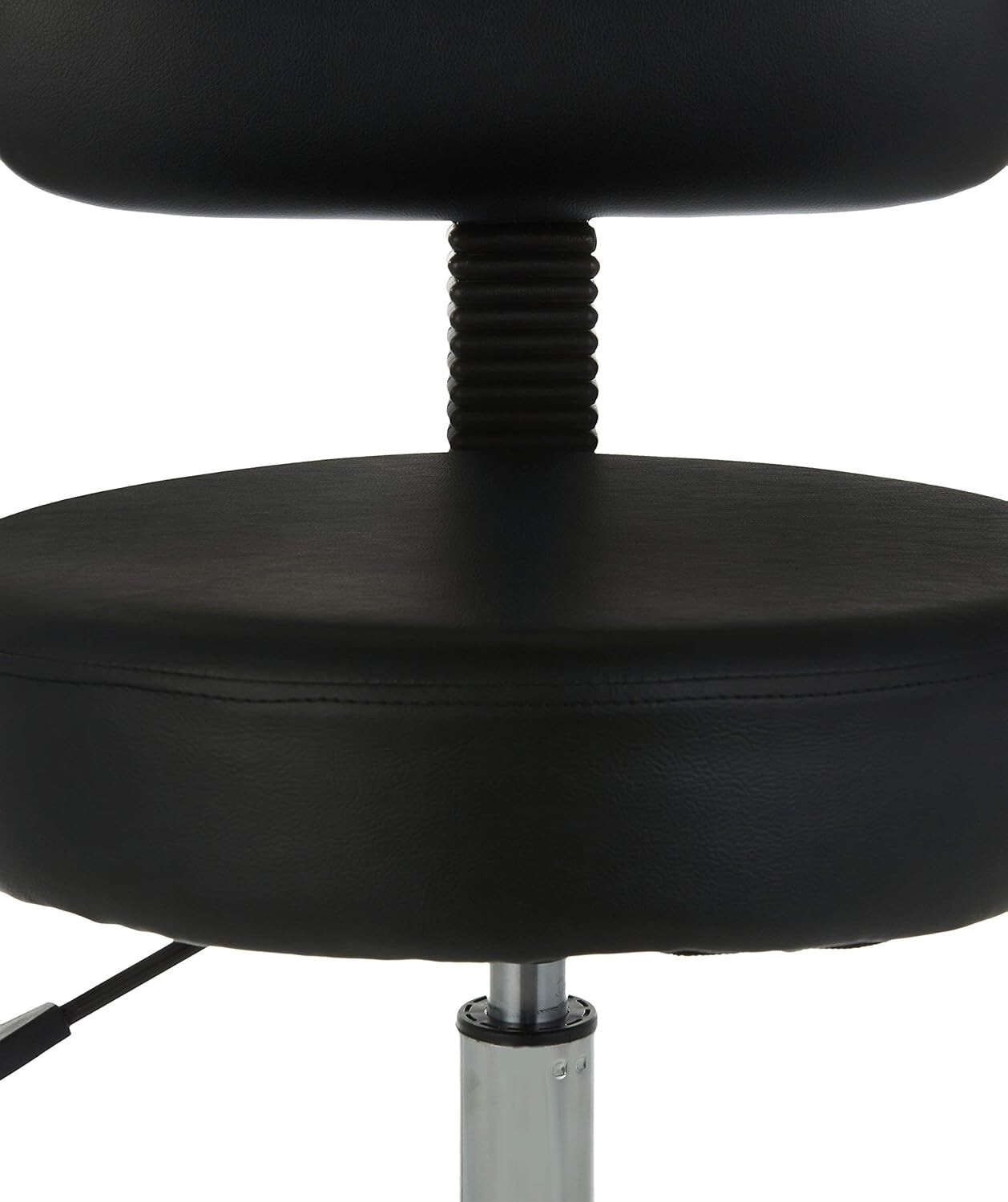Multi-Purpose Spa Bar Stool with Chrome Base and Wheels – Elegant Black Design