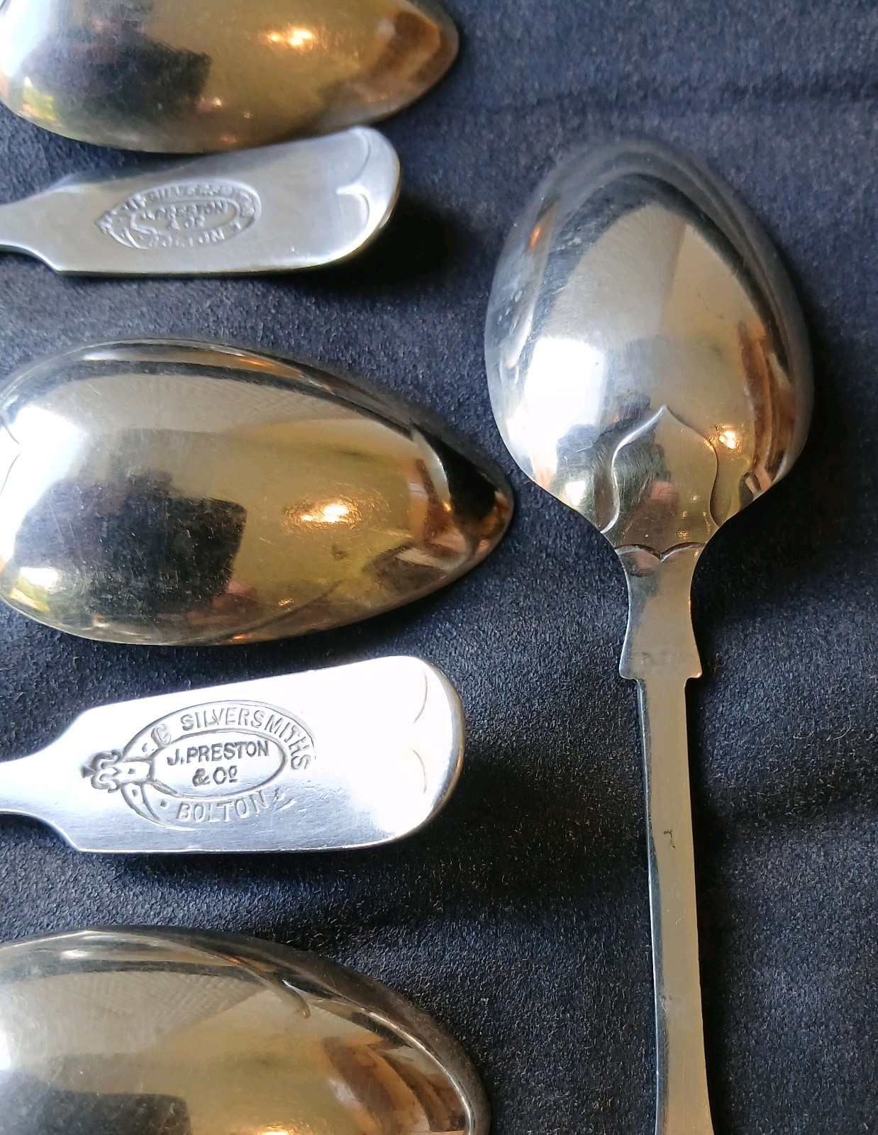 10 EPNS Tea Spoons Fiddle back J.Preston Bolton Good quality