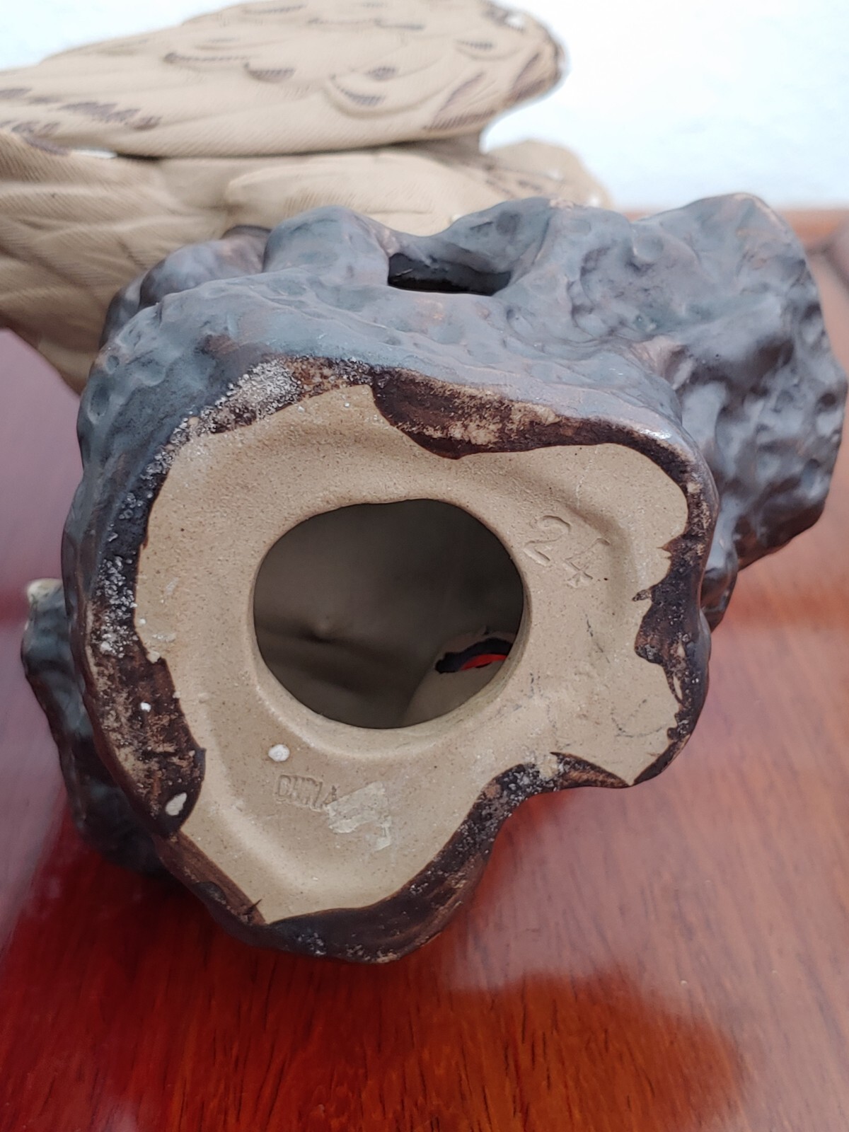 紫砂珍珠釉雕塑雄鹰 Vintage Chinese Yixing Purple Clay Zisha Sculpture Eagle Glazed Statue