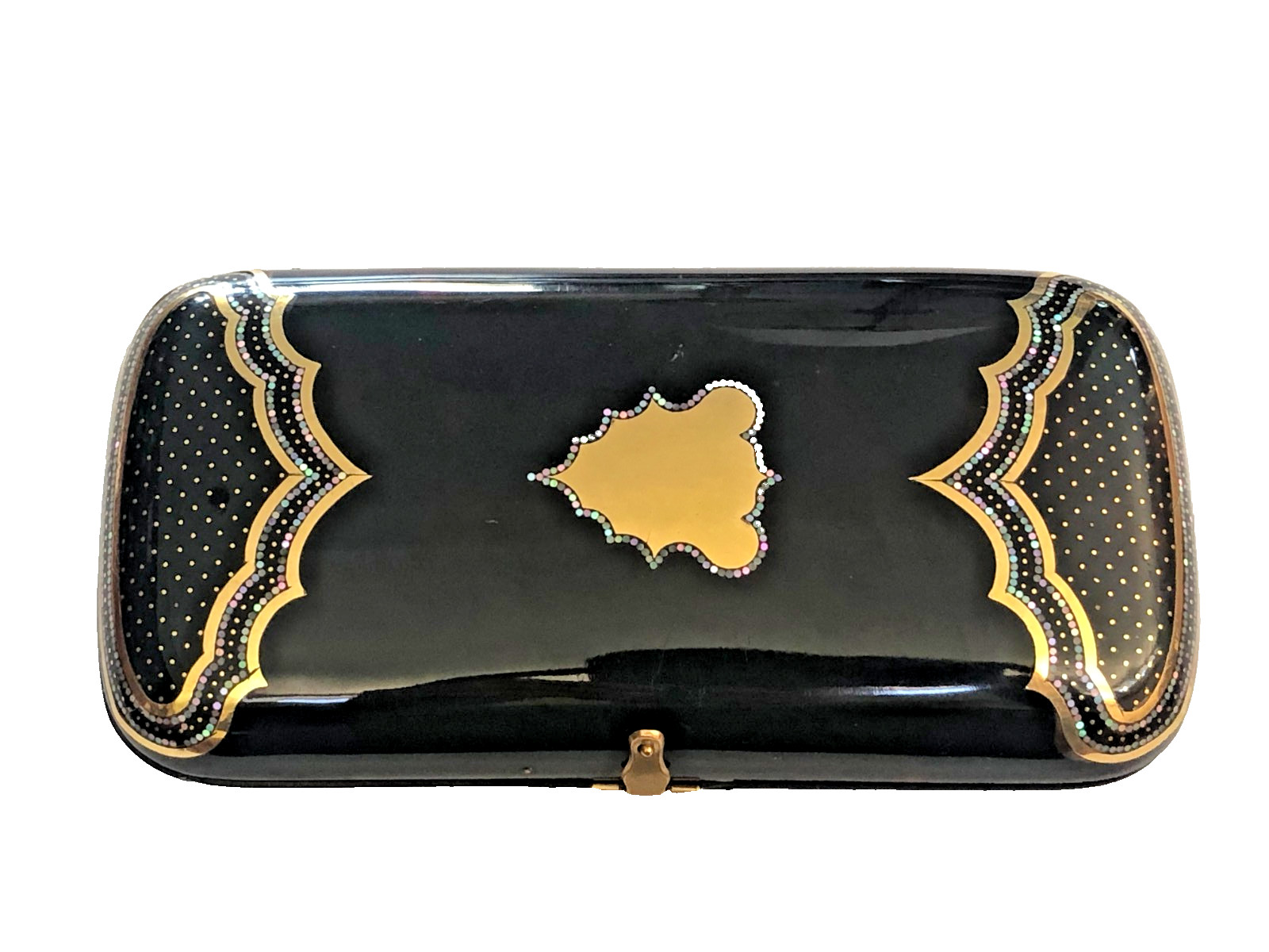 Antique C. 1870French Faux Tortoise Shell with Mother of Pearl Cigarette Case.