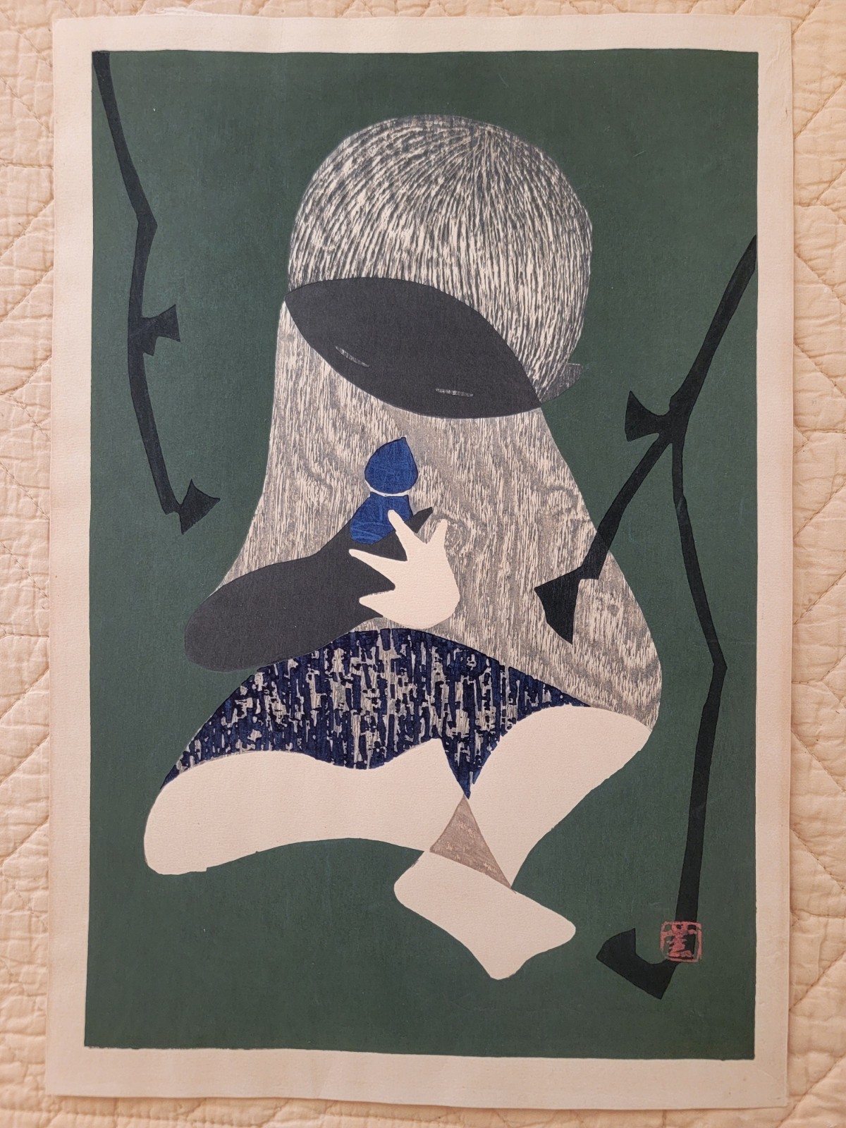 Japanese Woodblock Prints By Kaoru Kawano .3 Prints Lot . 16×11 Inches Each .