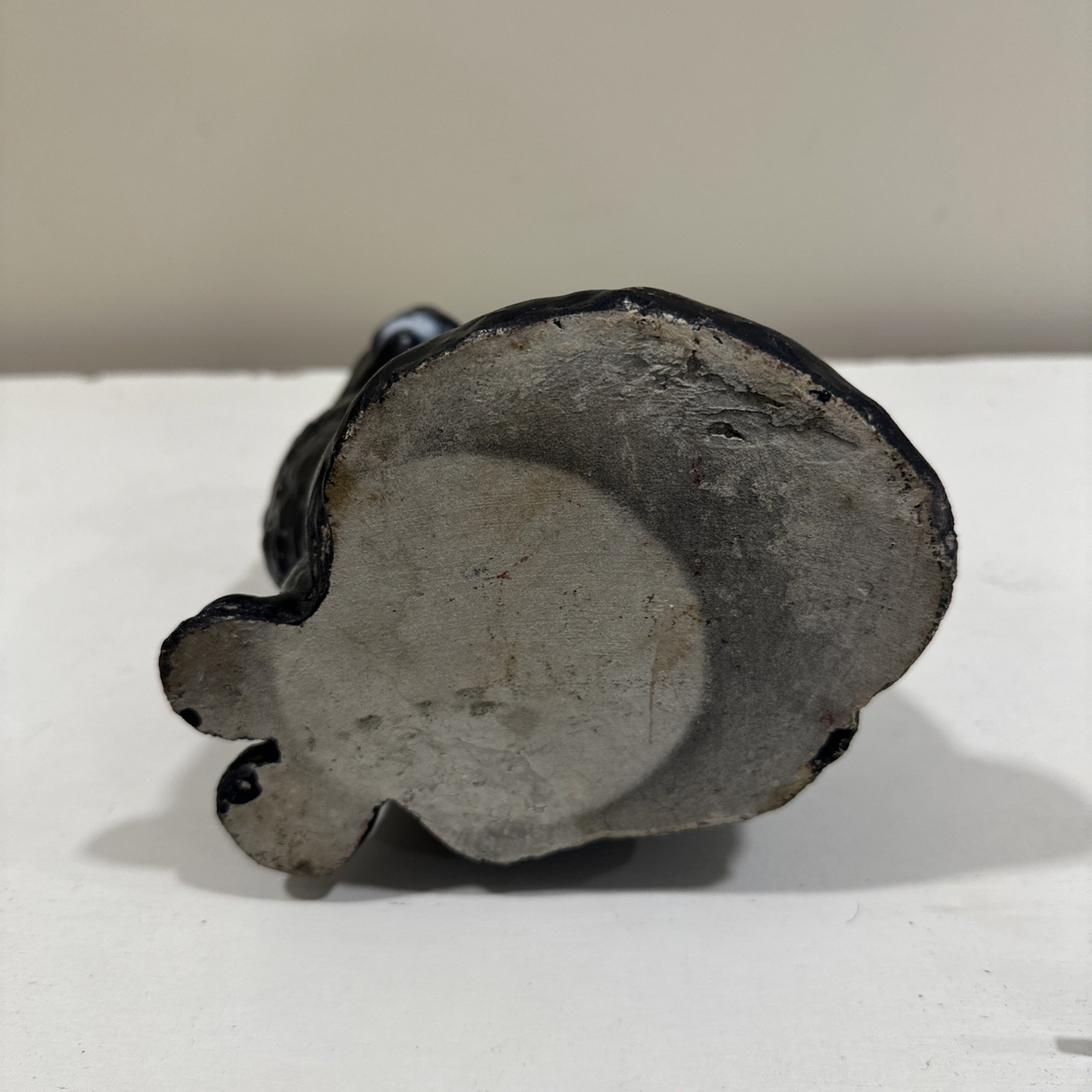ANTIQUE Vintage BLACK Sitting CAT Doorstop Solid Concrete FIGURINE Statue
