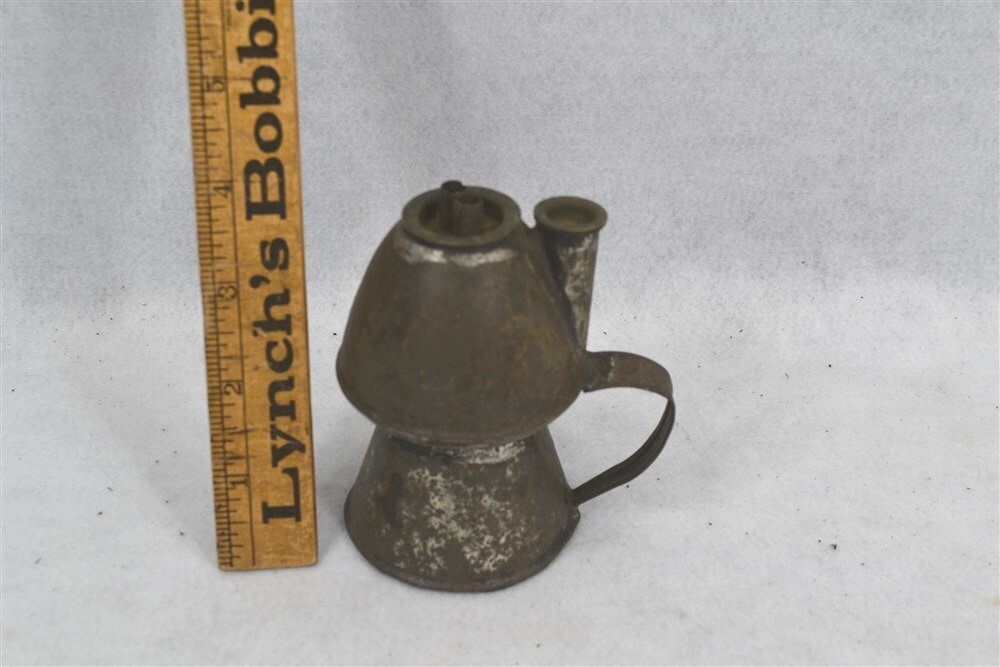 antique tin whale oil lamp lantern double burner petticoat peg original