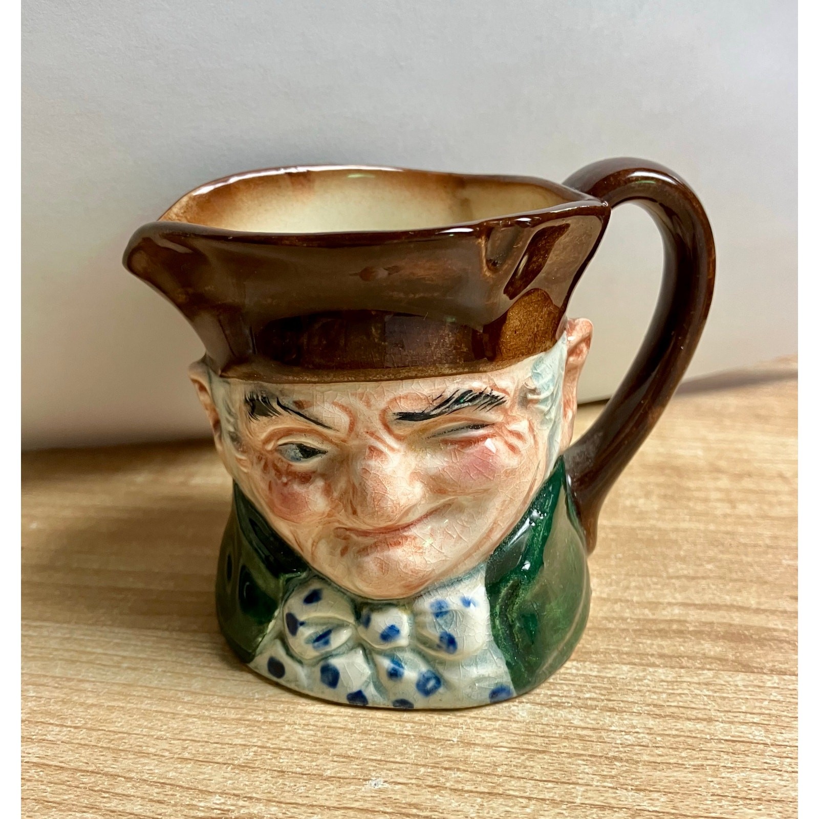 Vintage Marutomoware Hand Painted Character Toby Jug Creamer Pitcher