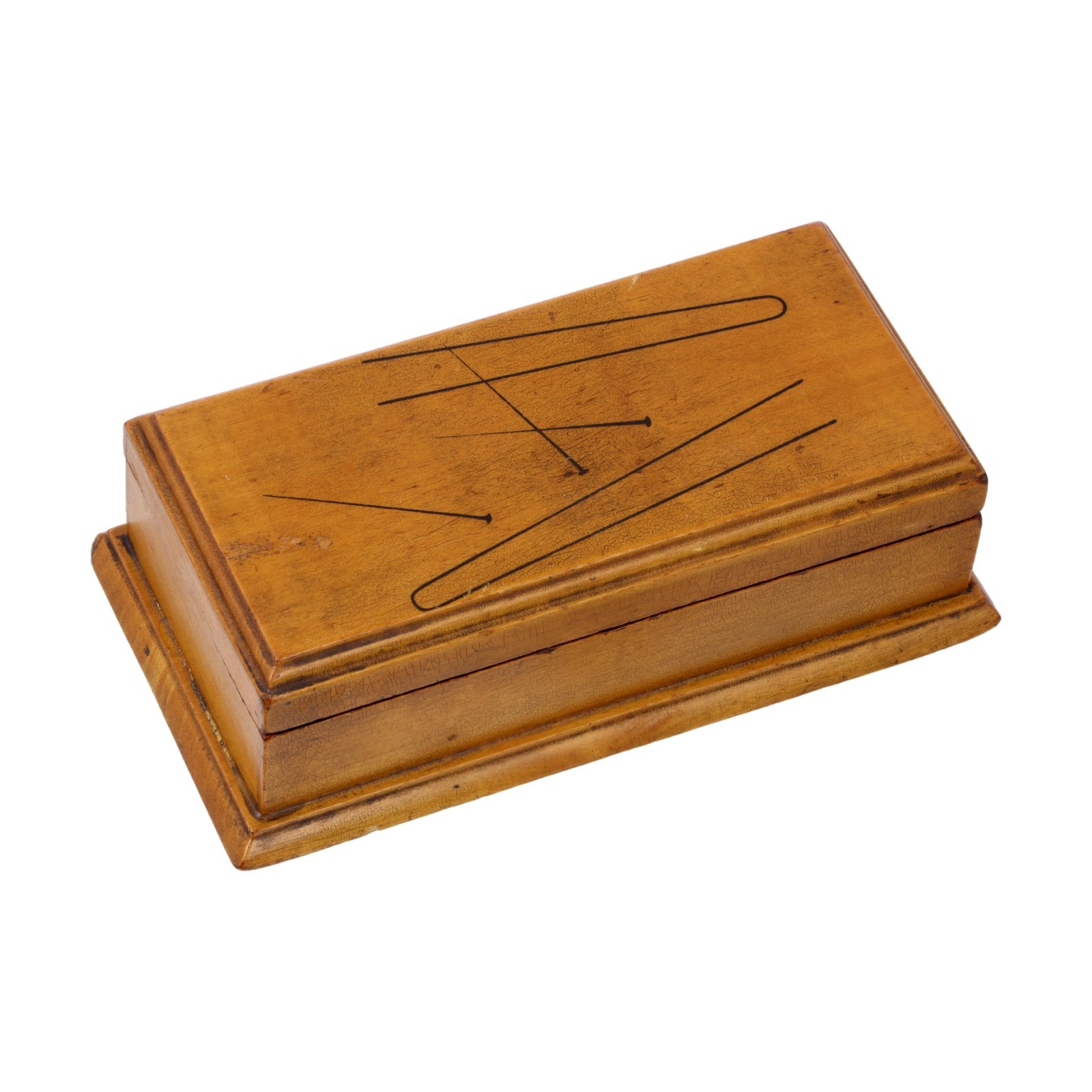 Vintage Treen Wood Dressing Table Box HAIRPINS PINS