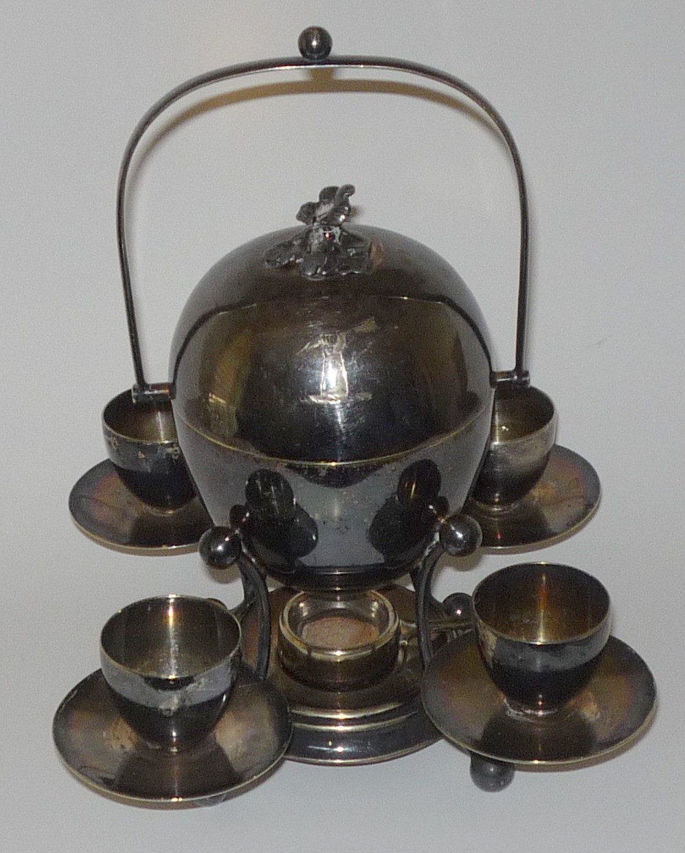 1897 Mappin & Webb Victorian Silver Princess Plate Egg Coddler Complete Set