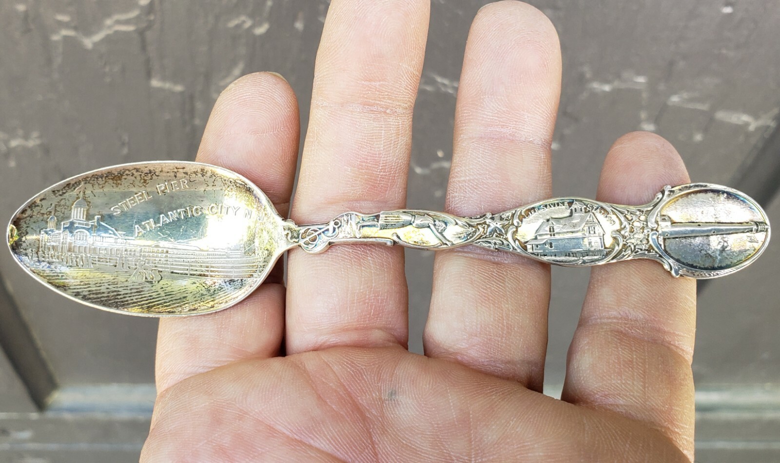 Atlantic City New Jersey Sterling Silver Souvenir Spoon #2