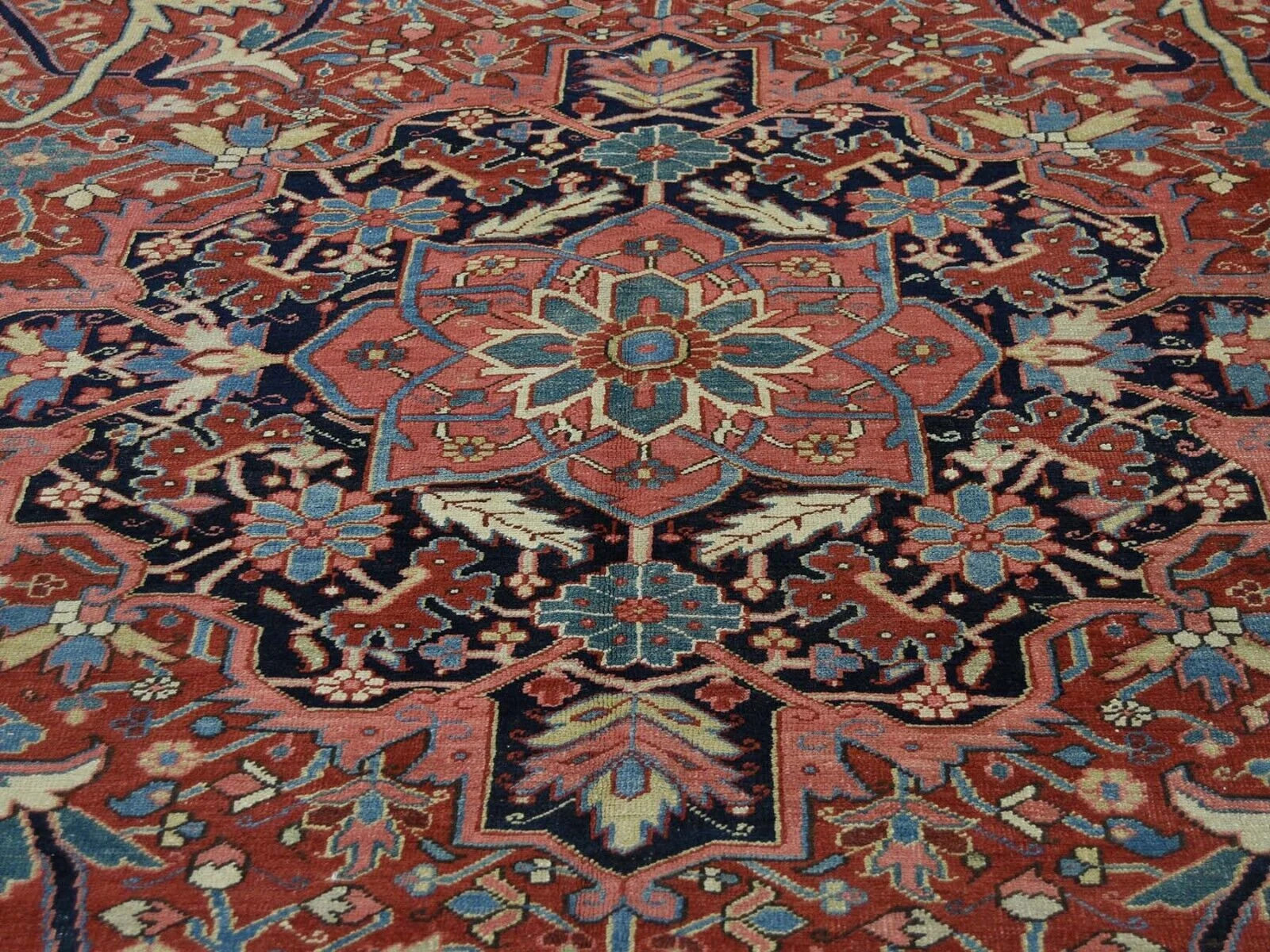 Rare 1920’s Antique Rust Red Color, Heriz Collection Rug 8’6″ x 11’7″