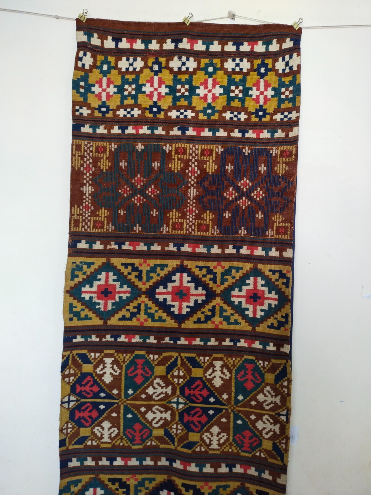 Vintage Swedish Scandinavian Flatweave Rug Handwoven Kilim Wool rollakan it670