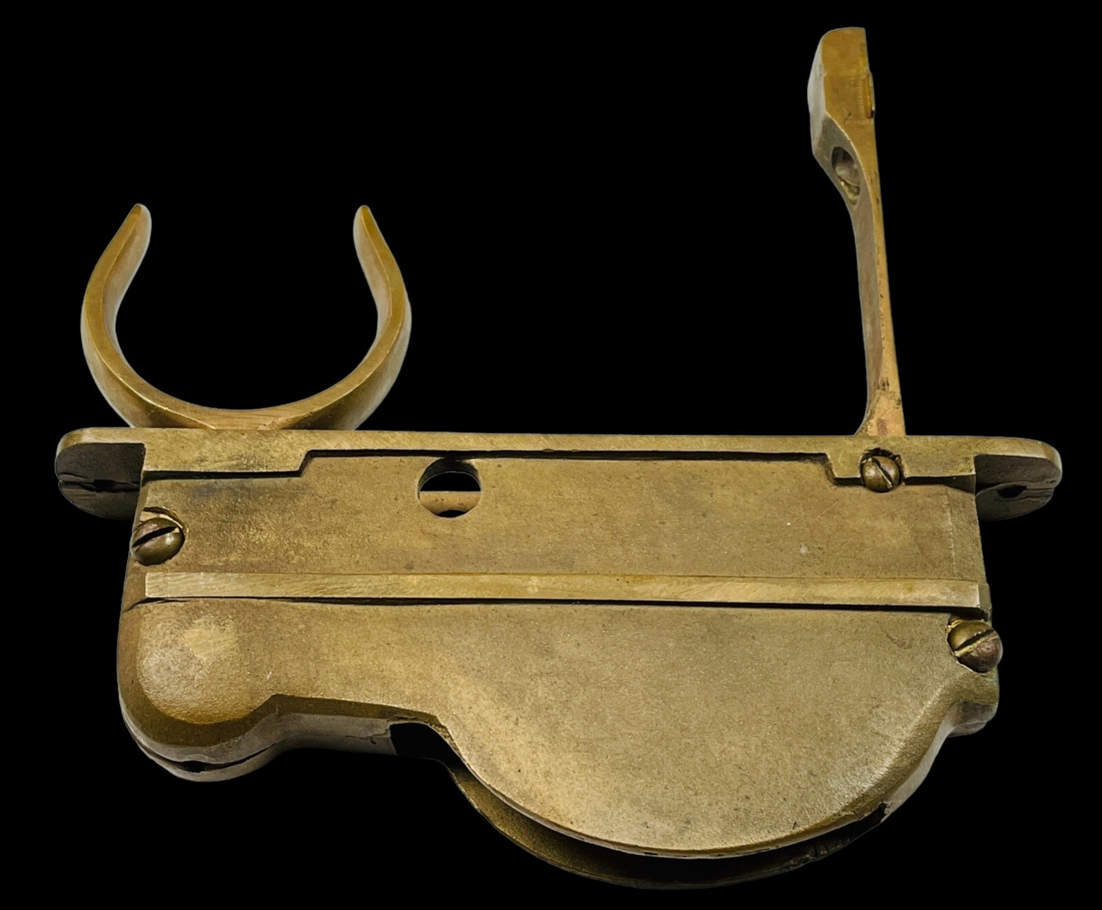 Rare Vintage Solid Brass Hidden Oar Holder By AJ Dennison Riverside Rhode Island