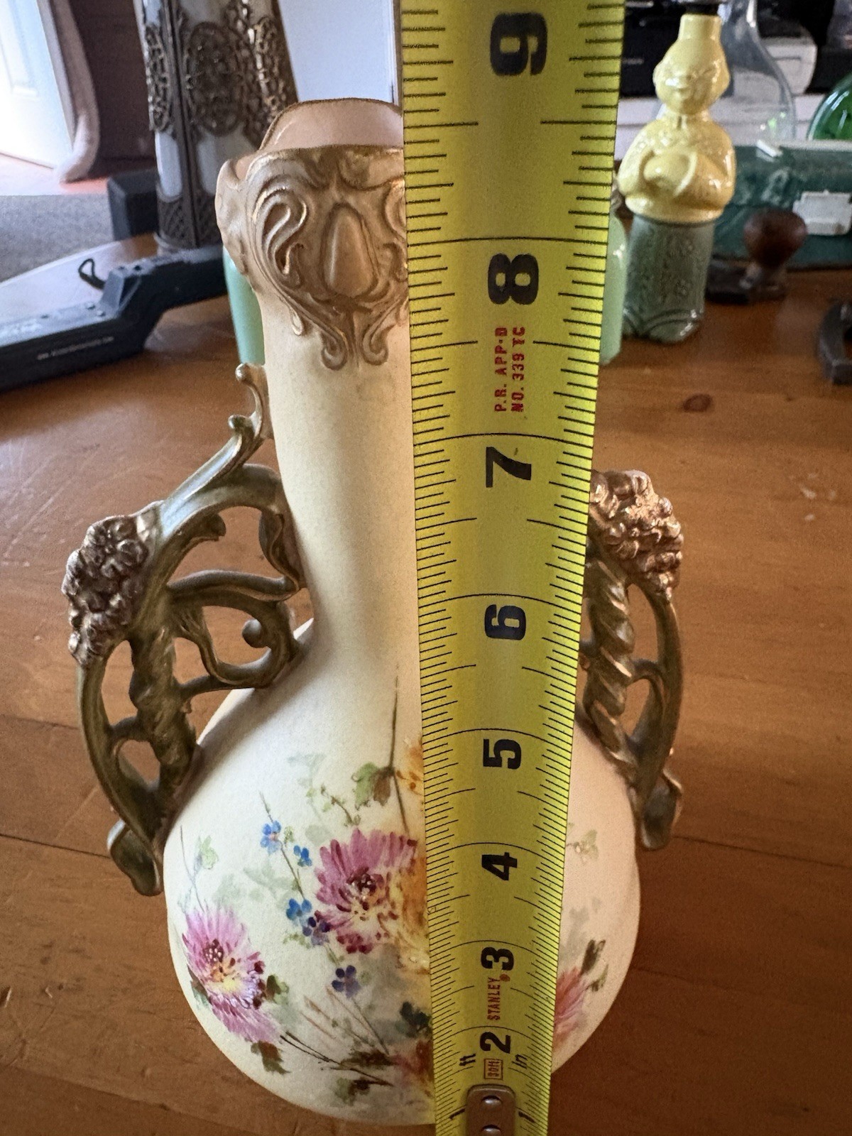Antique Art Nouveau Ernst Wahliss Floral Turn Teplitz Amphora Vase-Great Shape!