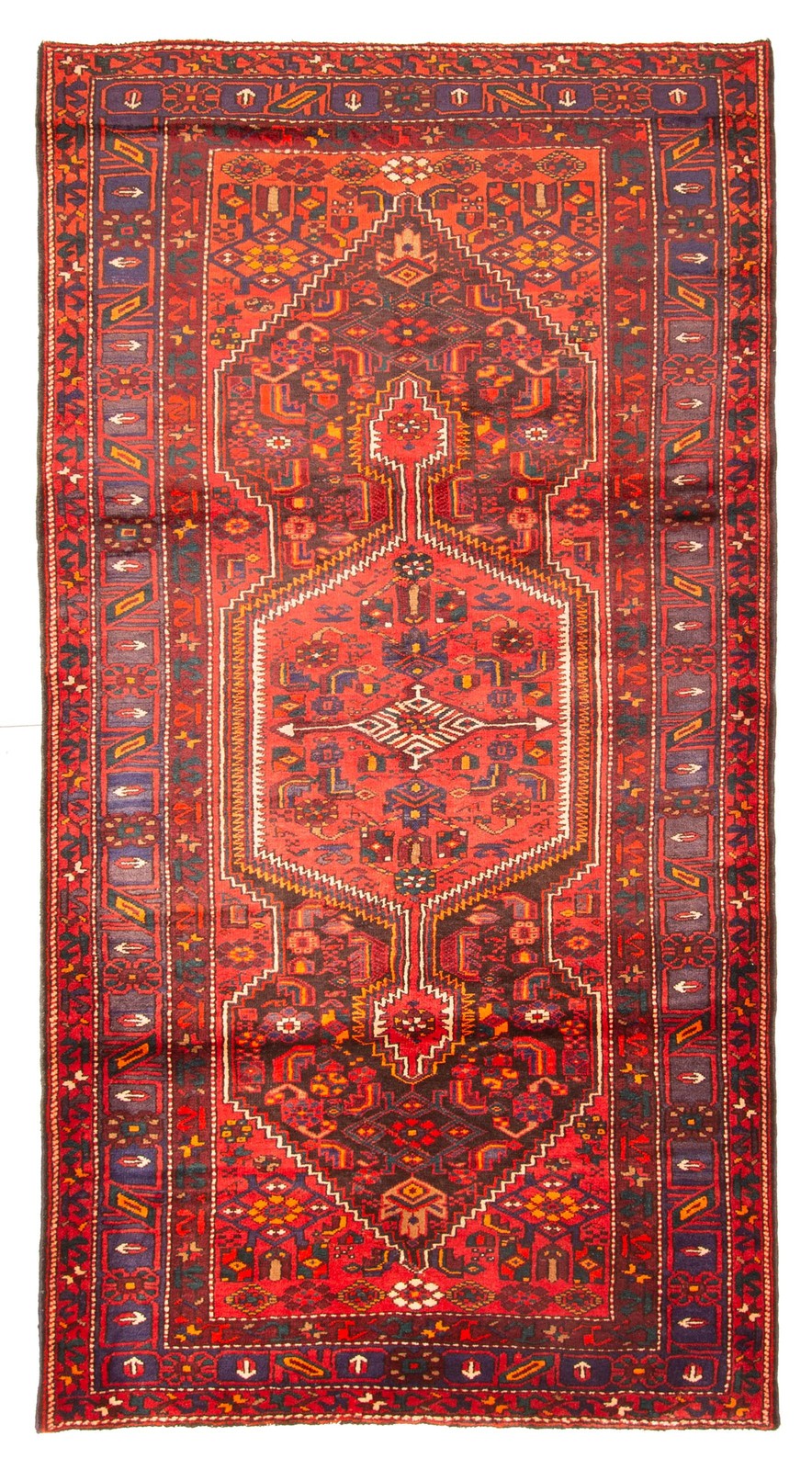 Vintage Hand-Knotted Area Rug 4’10” x 9’5″ Traditional Oriental Wool Carpet