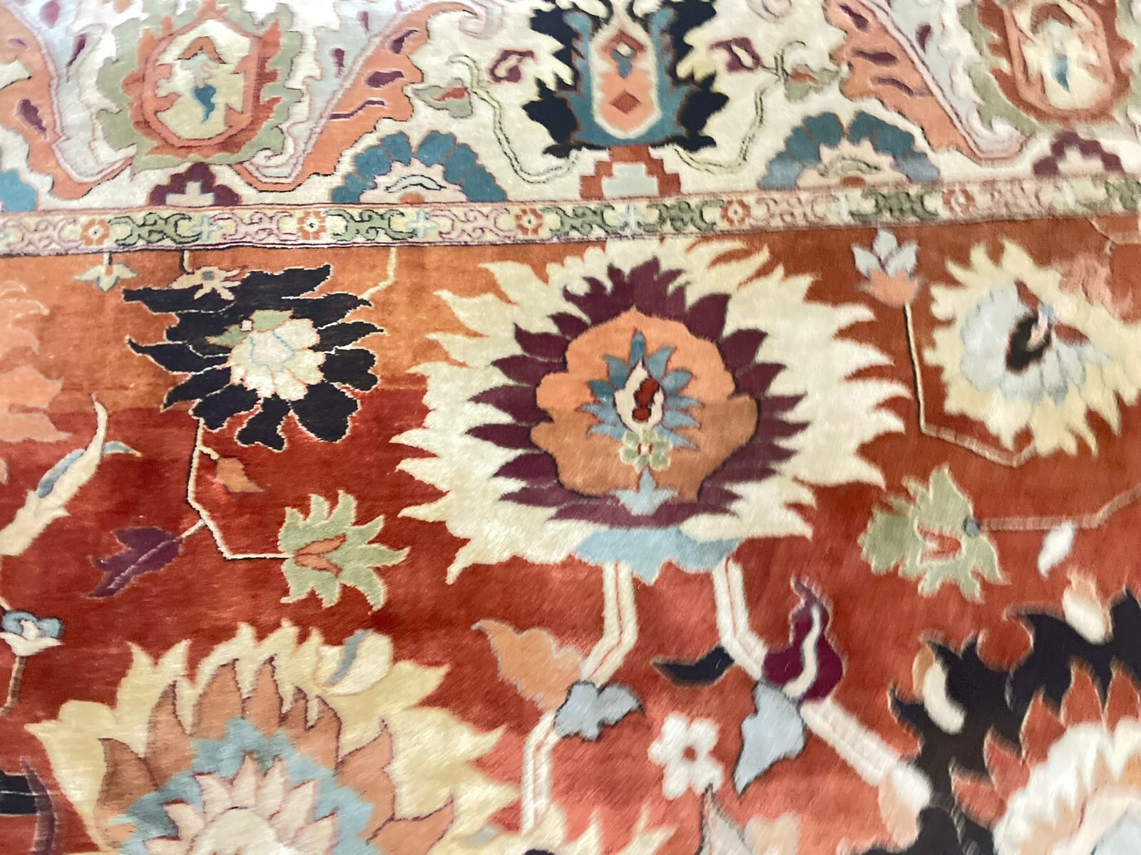 VINTAGE AGRA PATTERN HIGH QUALITY VERY DECORATIVE ORIENTAL RUG WOOL 10′ X 14′