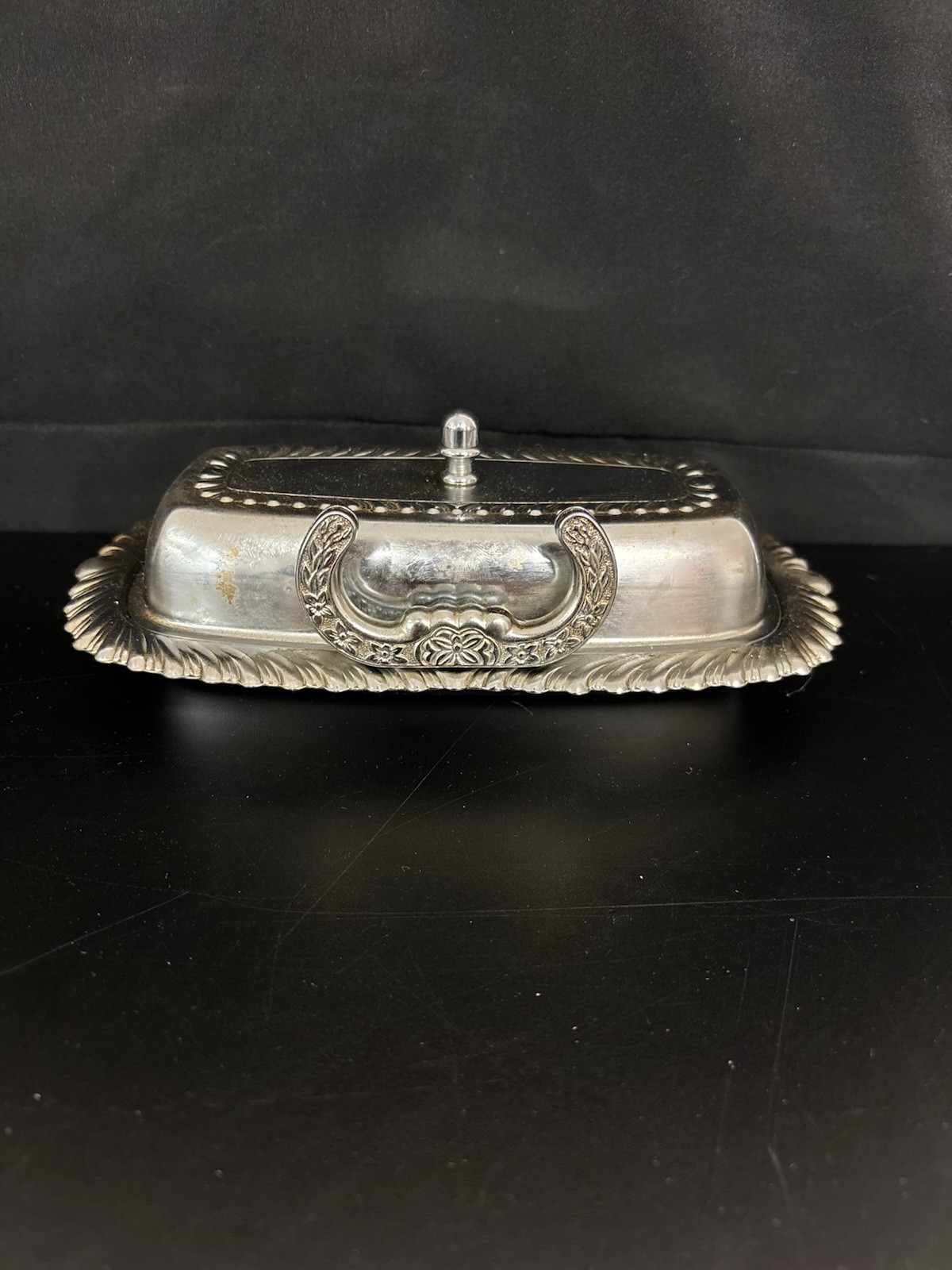 Irvinware 1970s Vintage Chrome Plated Butter Dish with Lid