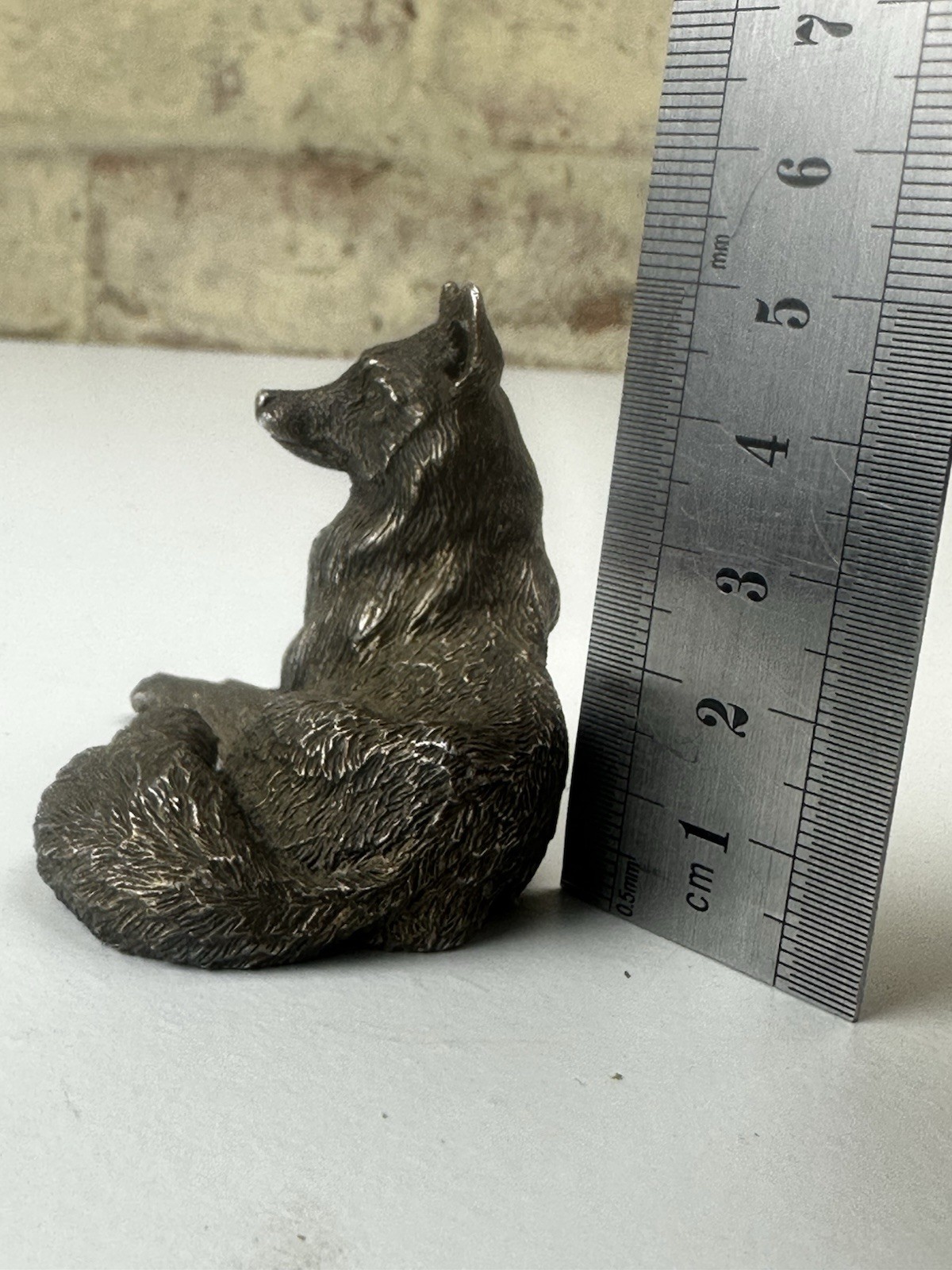FM Marked Sterling Silver Filled Wolf Figure Available Worldwide