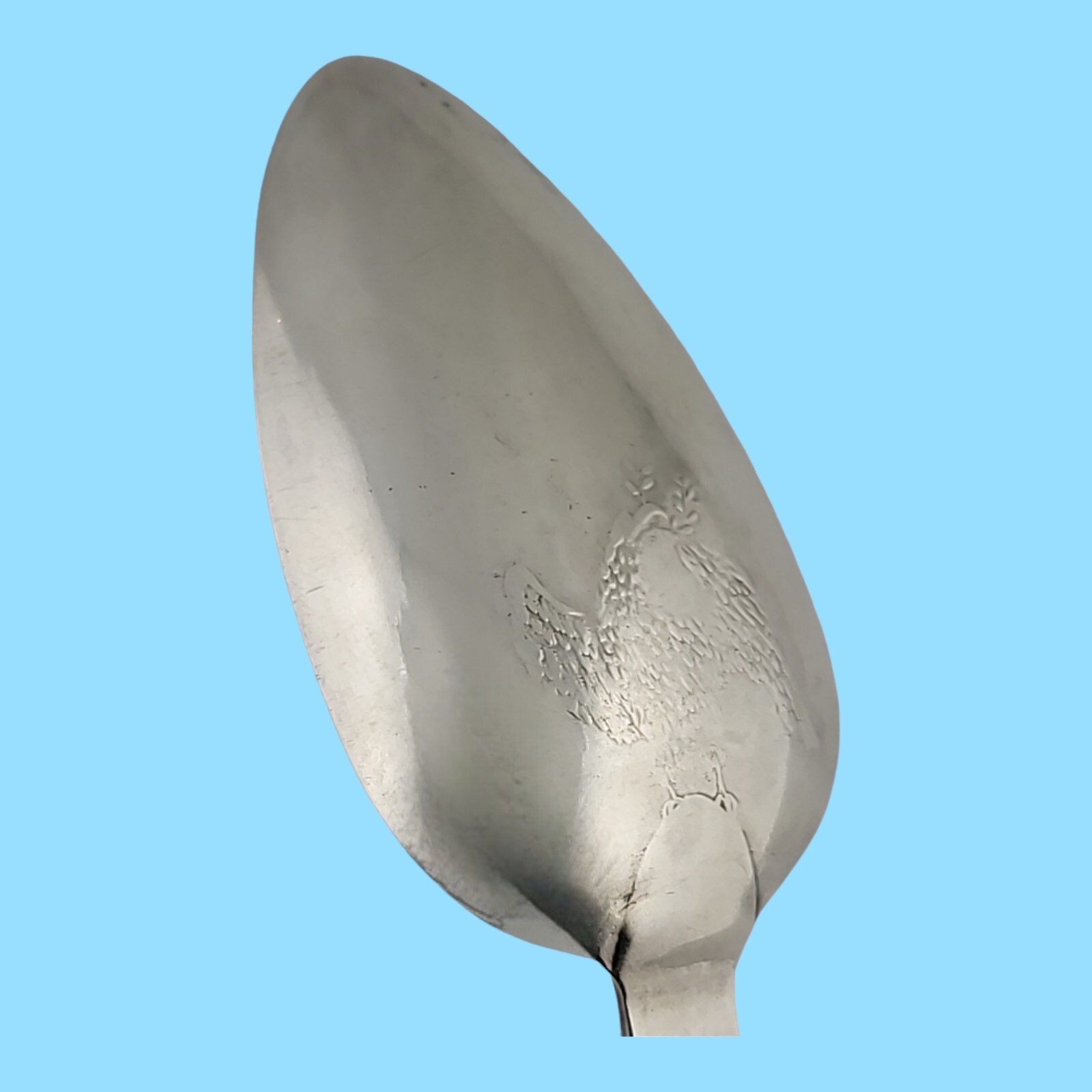 Rare Coin Silver 9 1/4″ Spoon WILLIAM MANNERBACK Reading PA 1785-1838 Eagle Back