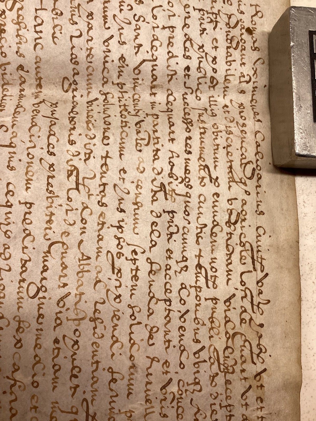 1500’s Vellum Manuscript Document-Handwritten Latin Legal Deed w/Flourishes