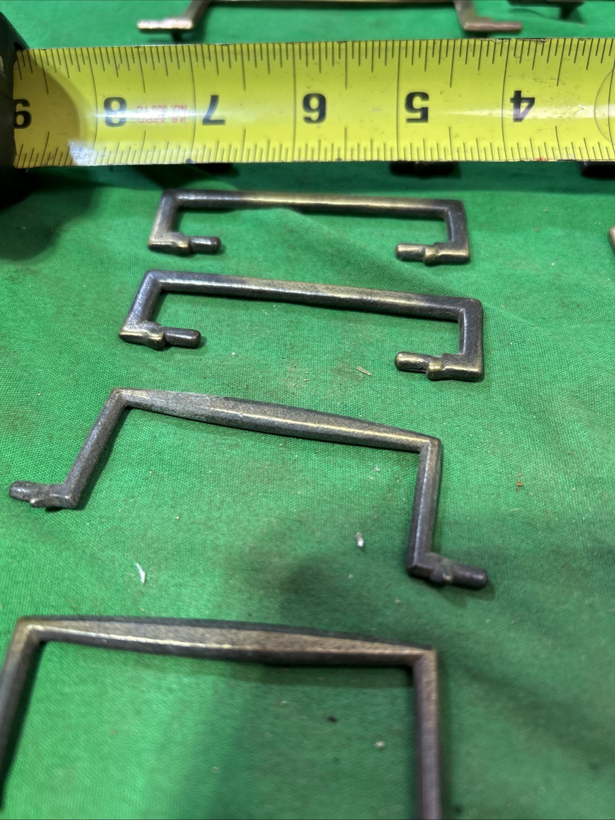 Twenty Plus Drawer Pull Drop Bail Pull MCM Brass Swinging Handle Mid Century