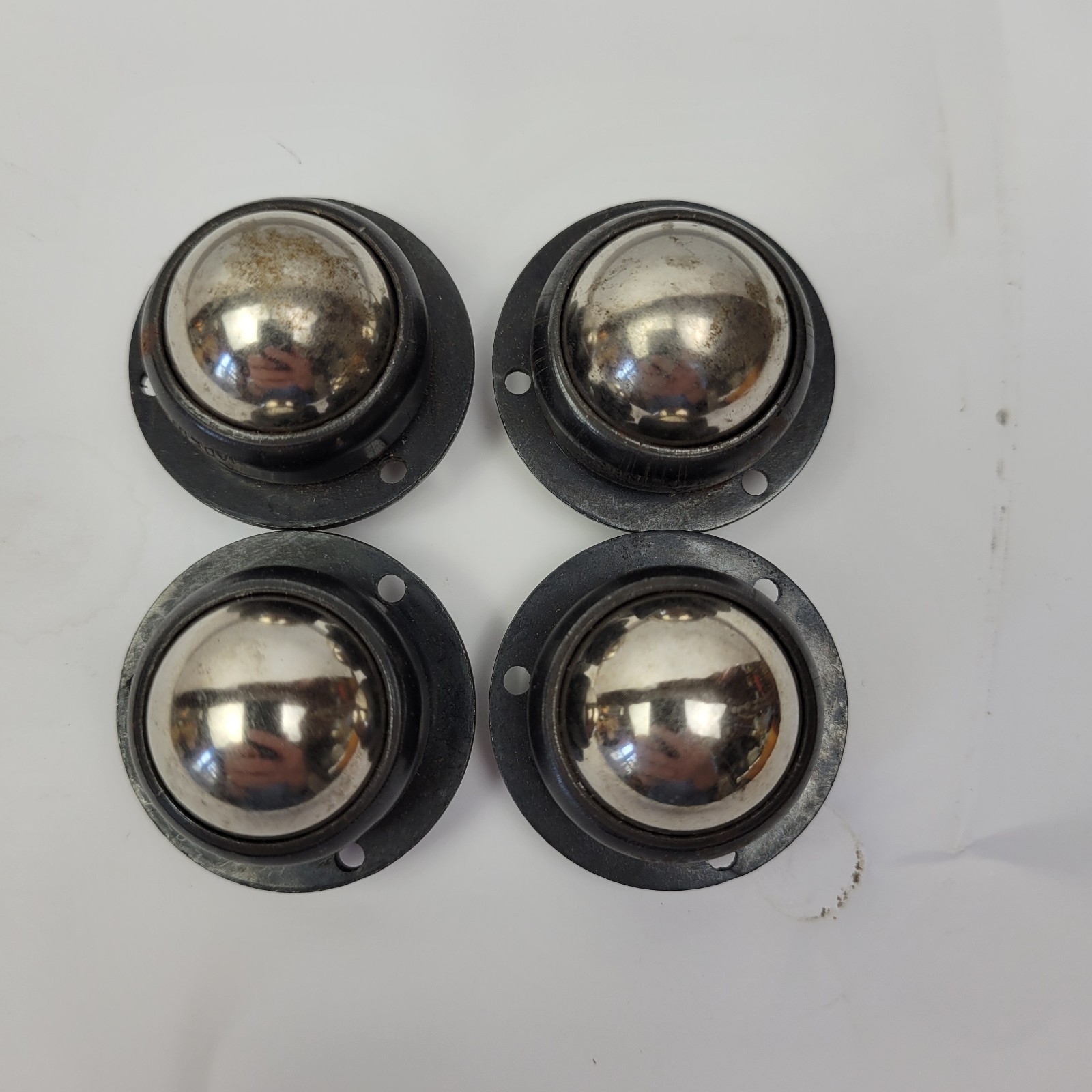 Lot of 4 ACME Caster Wheels Roller Round Ball Style Antique Great Condition