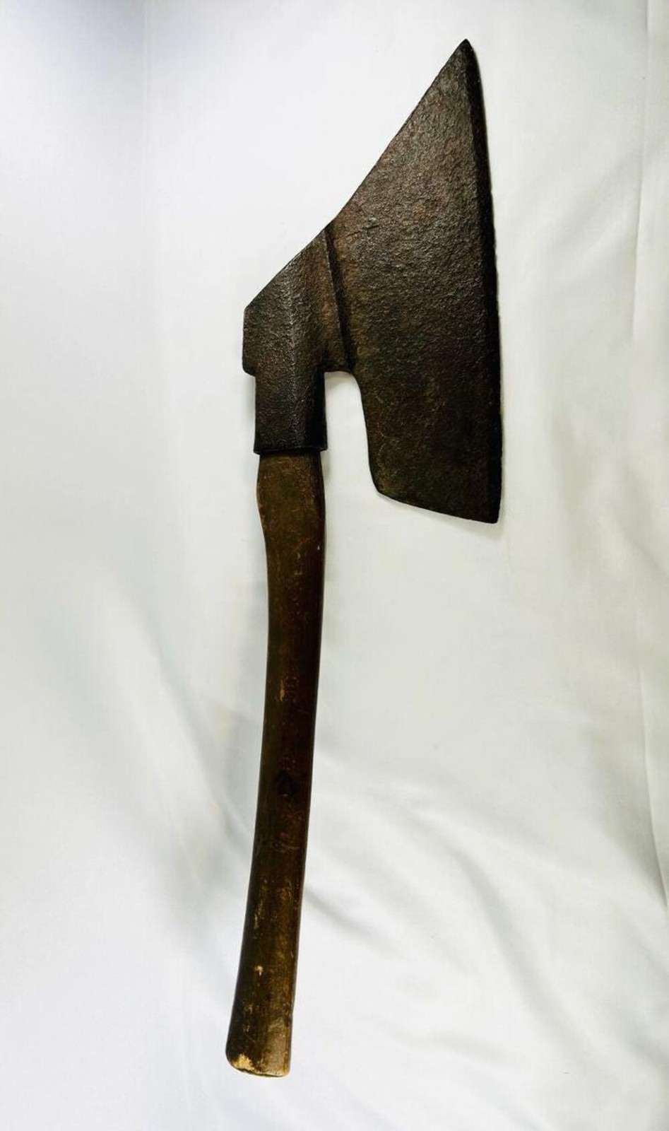 German Goosewing Hewing Axe | Hand-Forged Iron Blade with Maker’s Marks | 18th–E