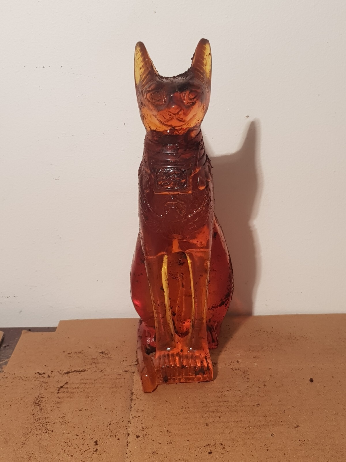 Rare Antique Ancient Egyptian God Bastet Rare Amber Stone 700 Grams 2480 BC