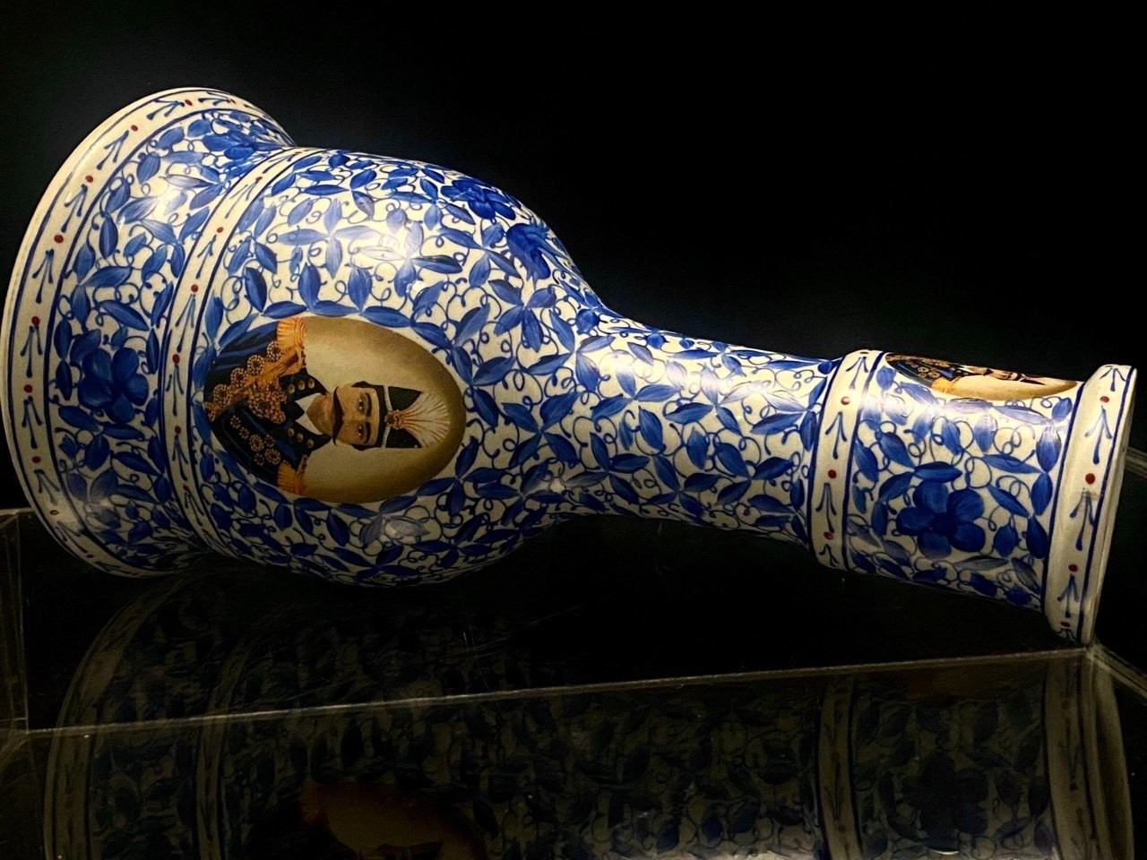 Stunning Qajar Style Mid East Islamic Porcelain Vase Hookah Base- Made in Balkan