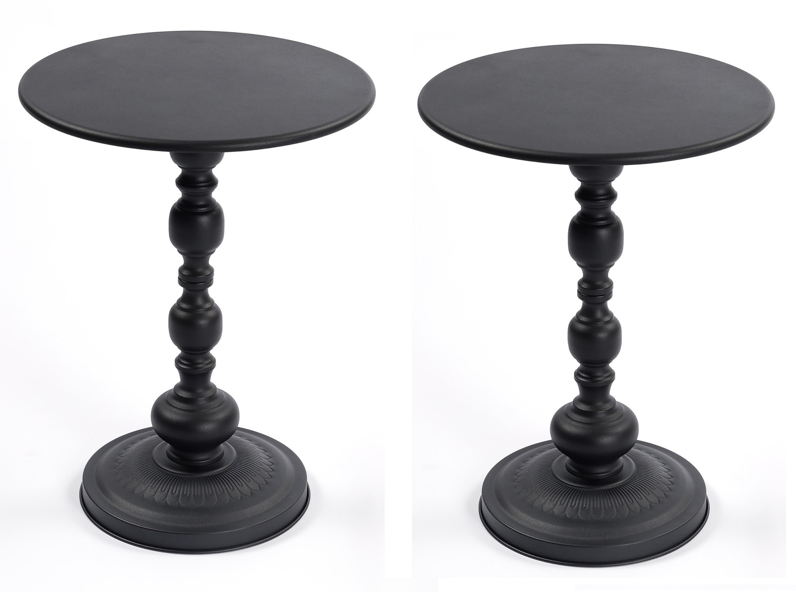2Pcs Adjustable Side Table Small Tea Martini Table for Display and Storage Black