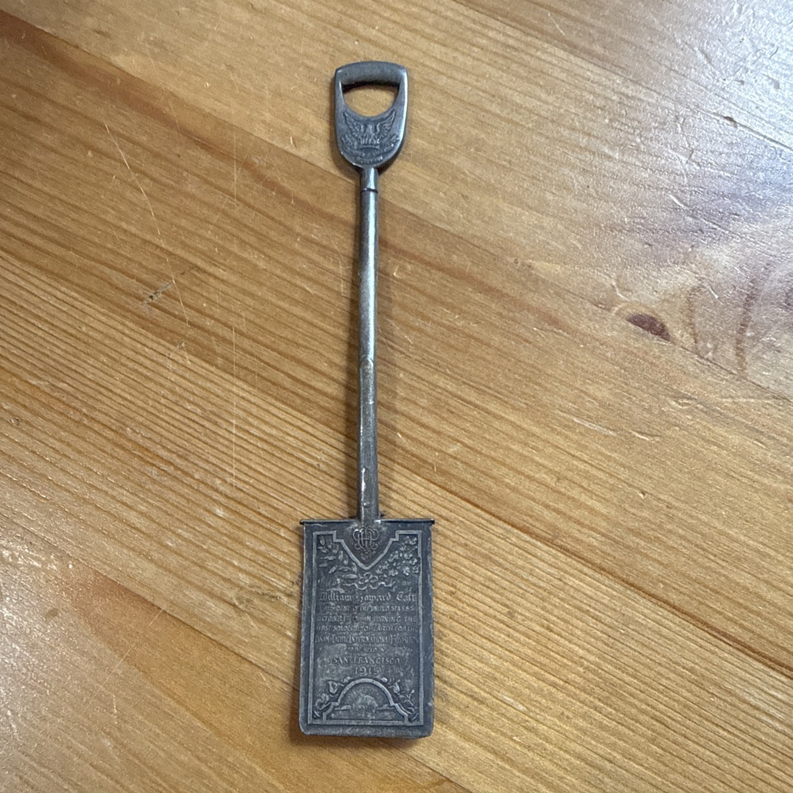 1915 Shreve & Co Sterling Panama Pacific Expo Shovel Spade Spoon William Taft