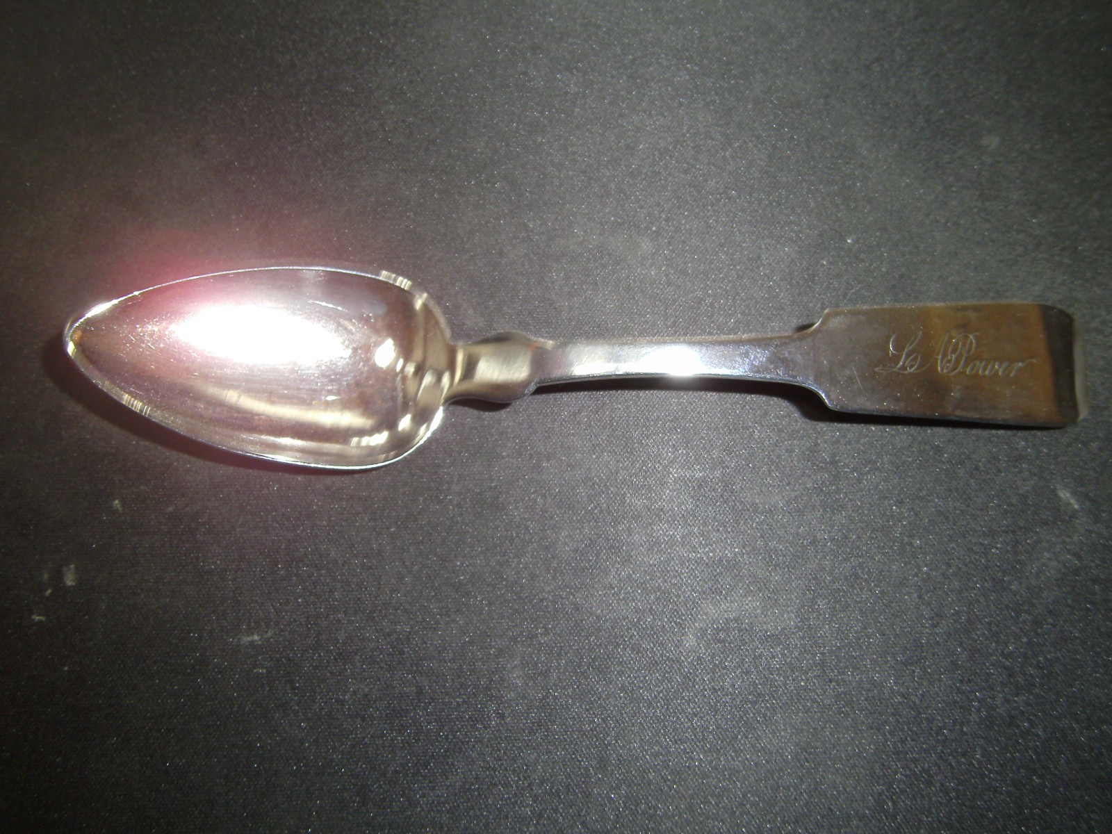 Parks Co. Antique COIN SILVER (90%) Fiddleback Teaspoon 6″ – 18 grams