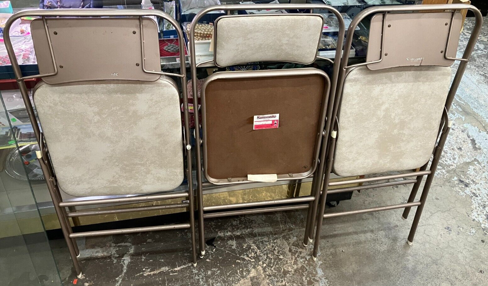 Vintage Chairs Samsonite Set Of 3 Folding Metal Chairs | Mid-Century #6875 Gray