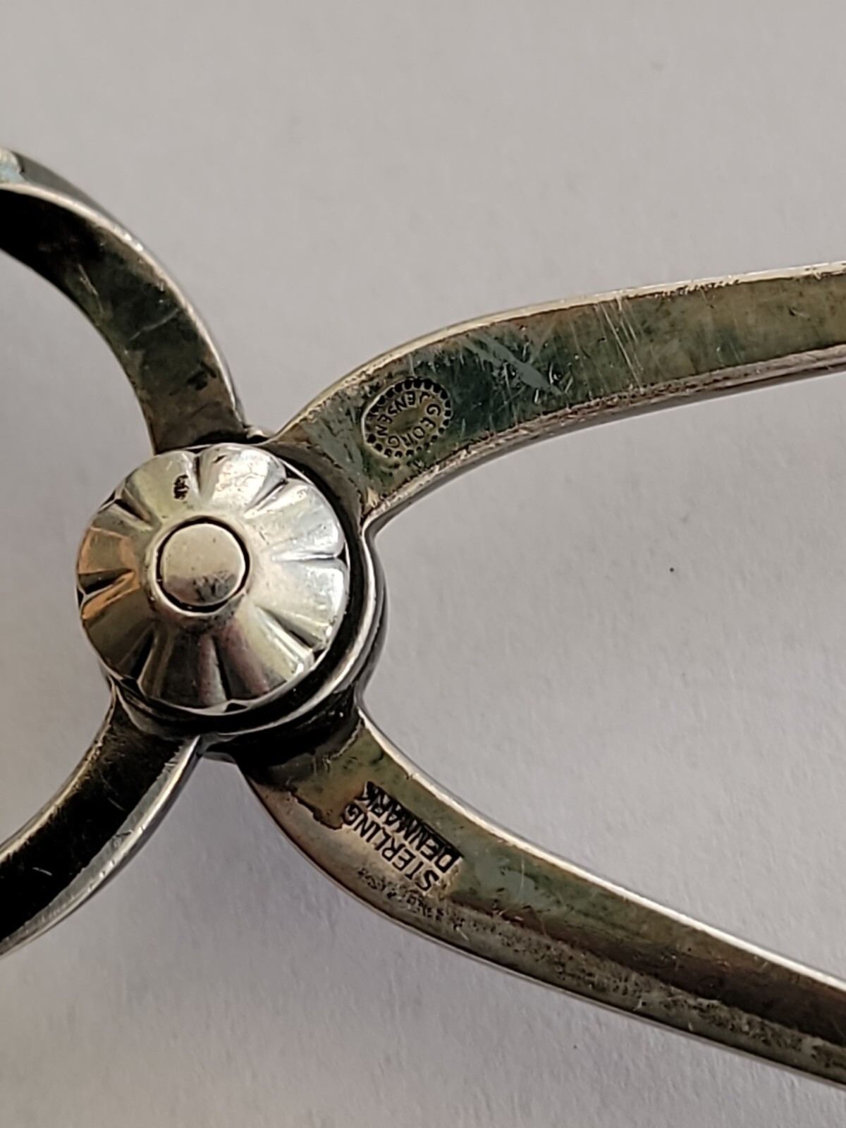 GEORG JENSEN Denmark Solid Sterling Silver ACORN 3.75″ Sugar Ice Tongs