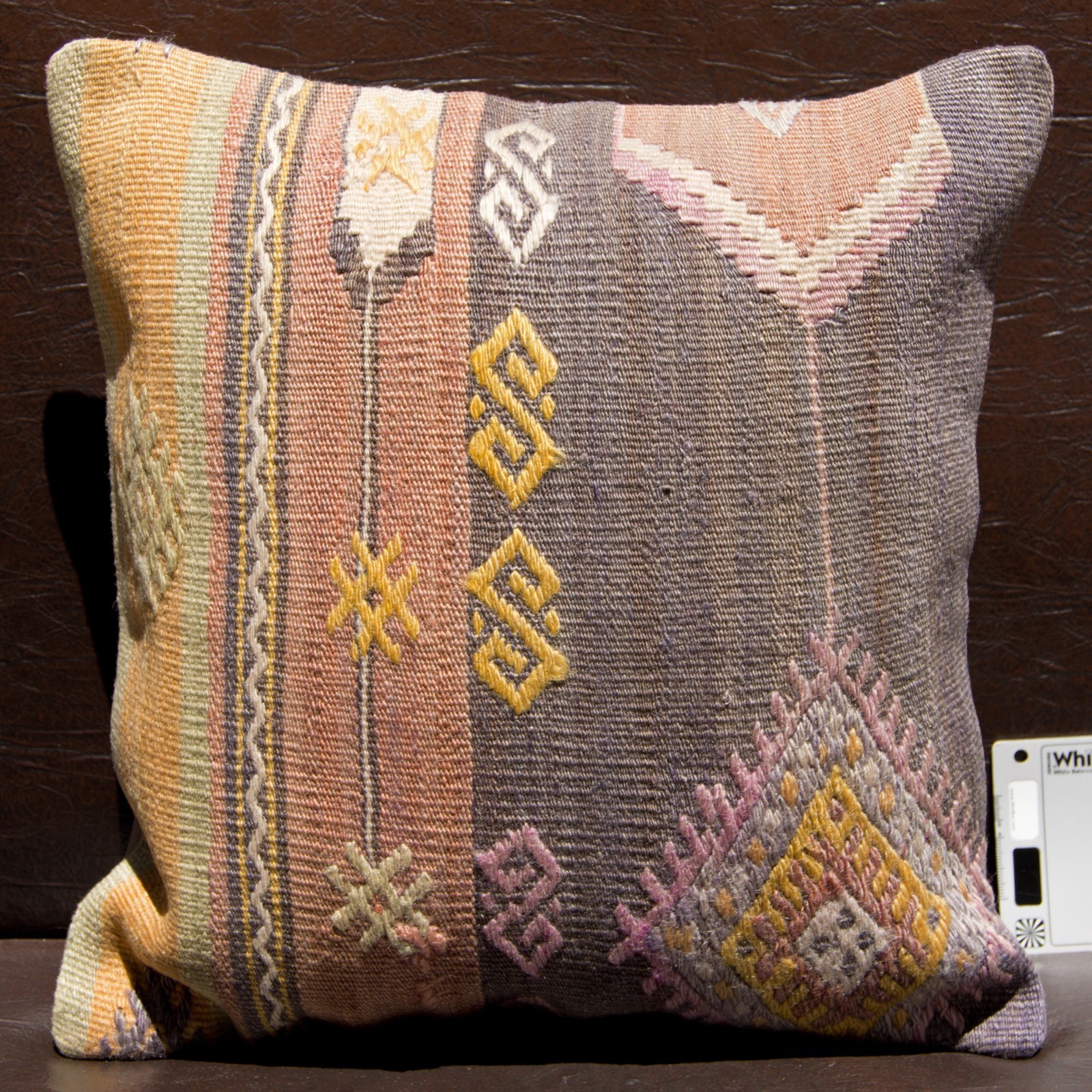 16″x16″ 40×40 Hand Woven Turkish Wool Kilim Rug Vintage Pillow Cover Cushion