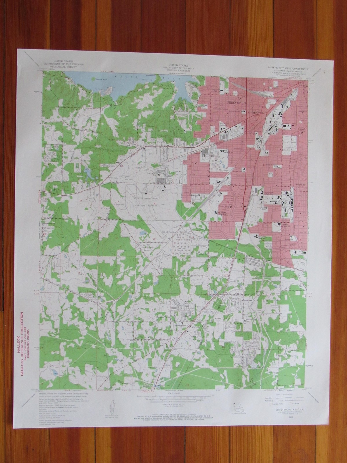 Shreveport West Louisiana 1960 Original Vintage USGS Topo Map
