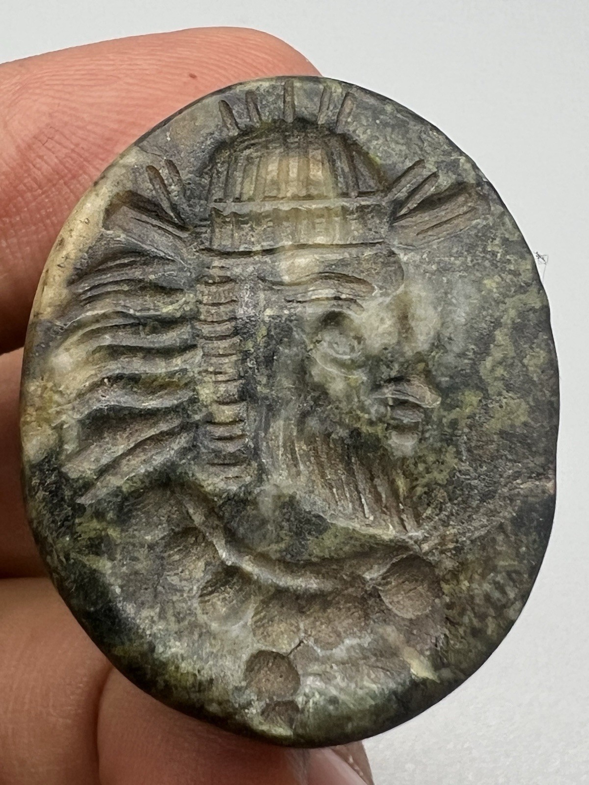 Sassanian King Portrait Seal Stamp Stone Merchandise Signet Bead Central Asia