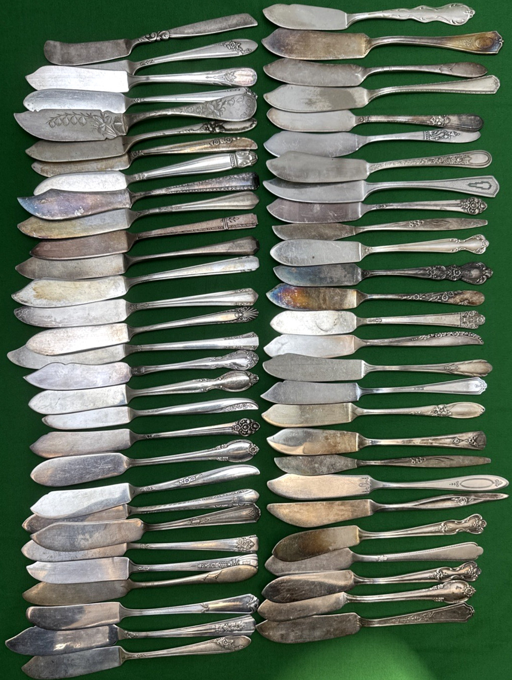 50 Pc Antique to Vintage Silverplated mix MASTER BUTTER KNIVES No Monograms