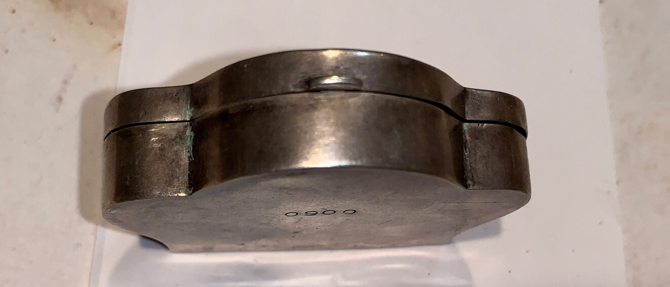 Antique Hand Tooled Solid Coin Silver 900 Pill Box 20gm Collectible Snuff Case