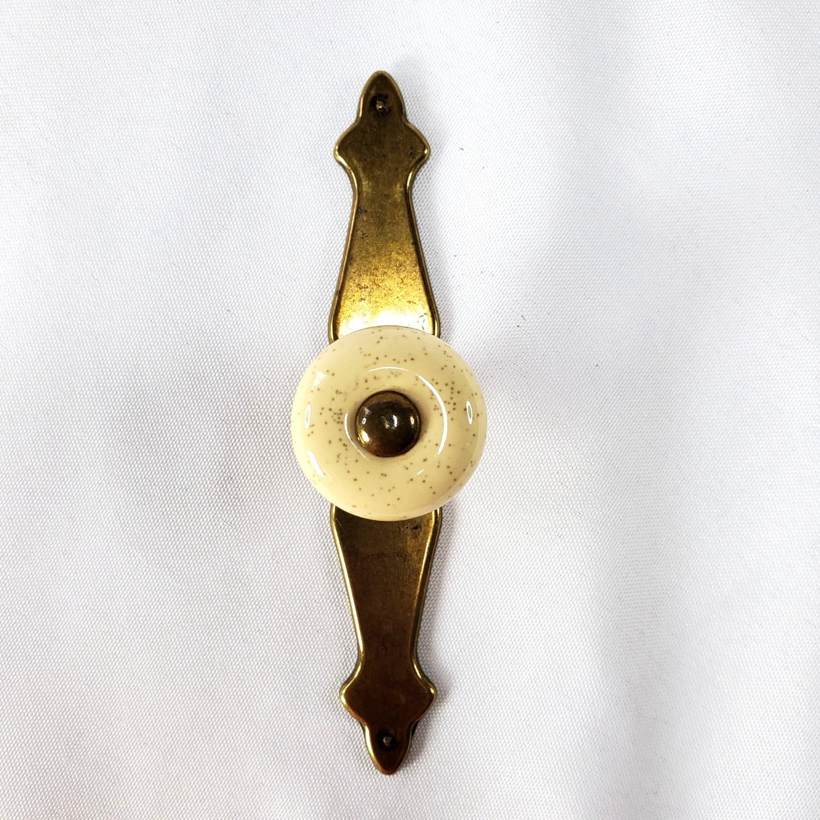 Country French Brass antique Farmhouse Colonial hardware Porcelain cabinet knob