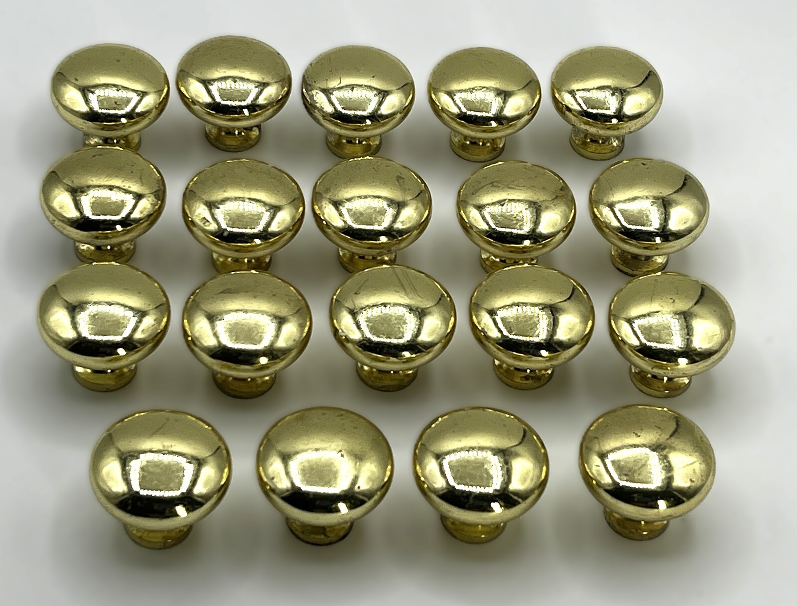 Heavy Solid Brass (Non-Magnetic) Drawer Pulls/Knobs 1″ Fair to Good – NO SCREWS