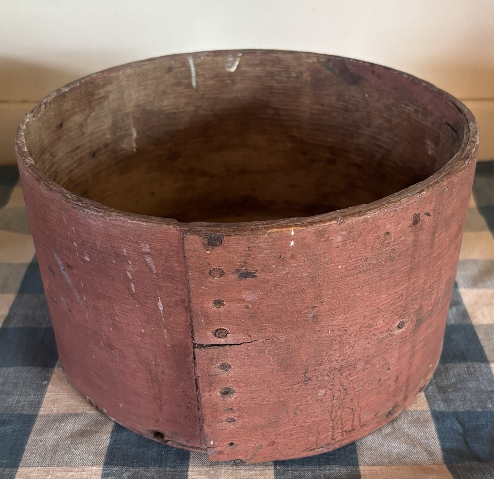 Antique Bentwood Grain Measure Red Paint Farmhouse Primitive Decor