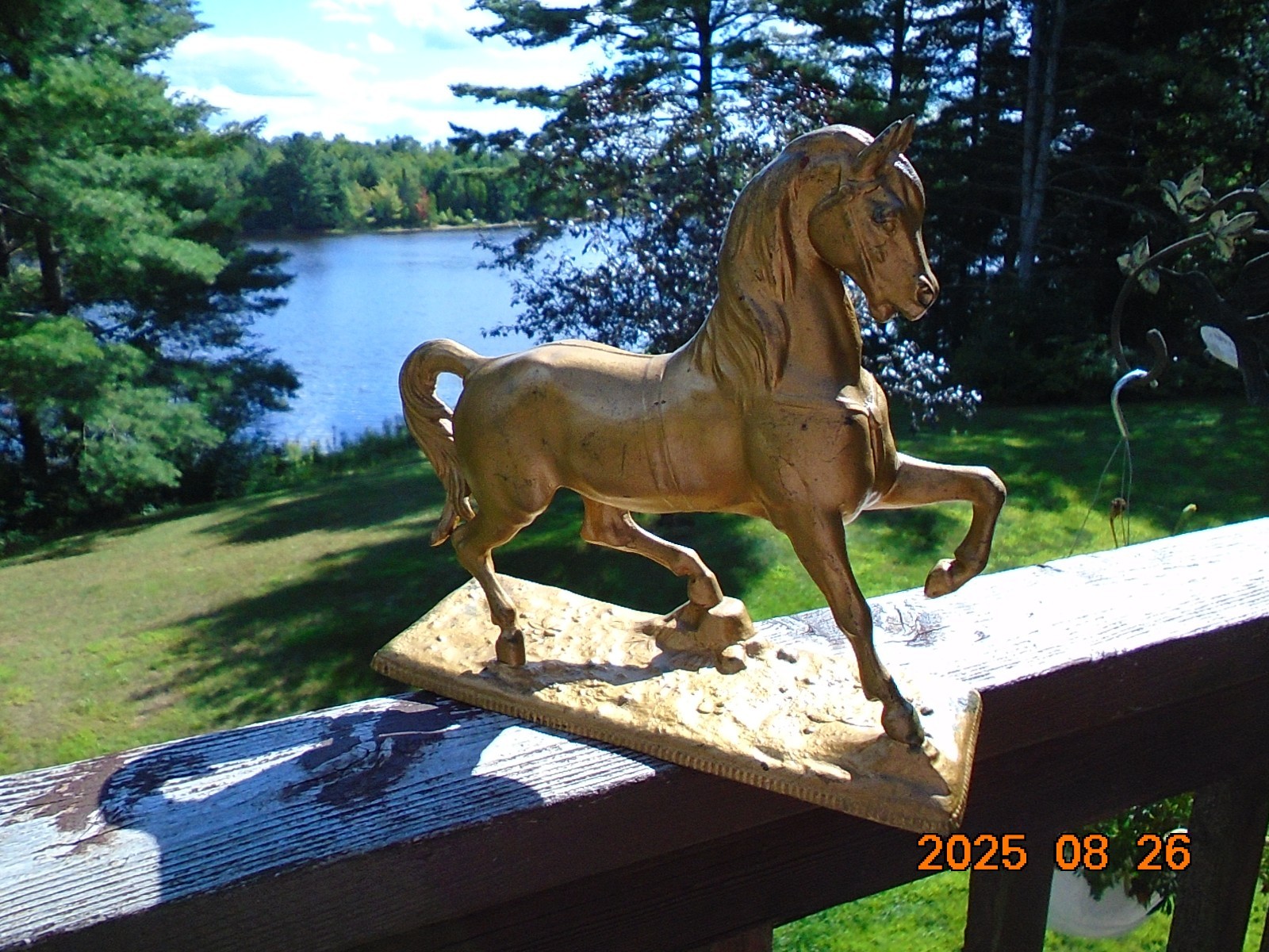 Antique N.Muller & Sons Spelter Horse Clock Topper Figurine 1880’s Dexter