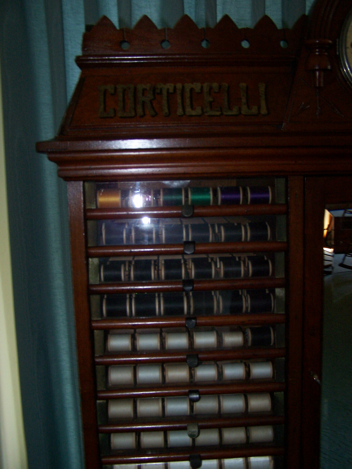 ANTIQUE WALNUT SPOOL CABINET