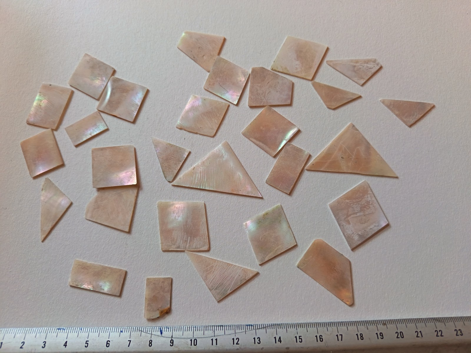 25 Gram Selection Of Victorian Mother Of Pearl Inlay Pieces